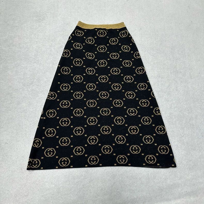 Gucci gucci black gold knitted skirt xxs-dmc Size US 26 / EU 42 - 1 Thumbnail