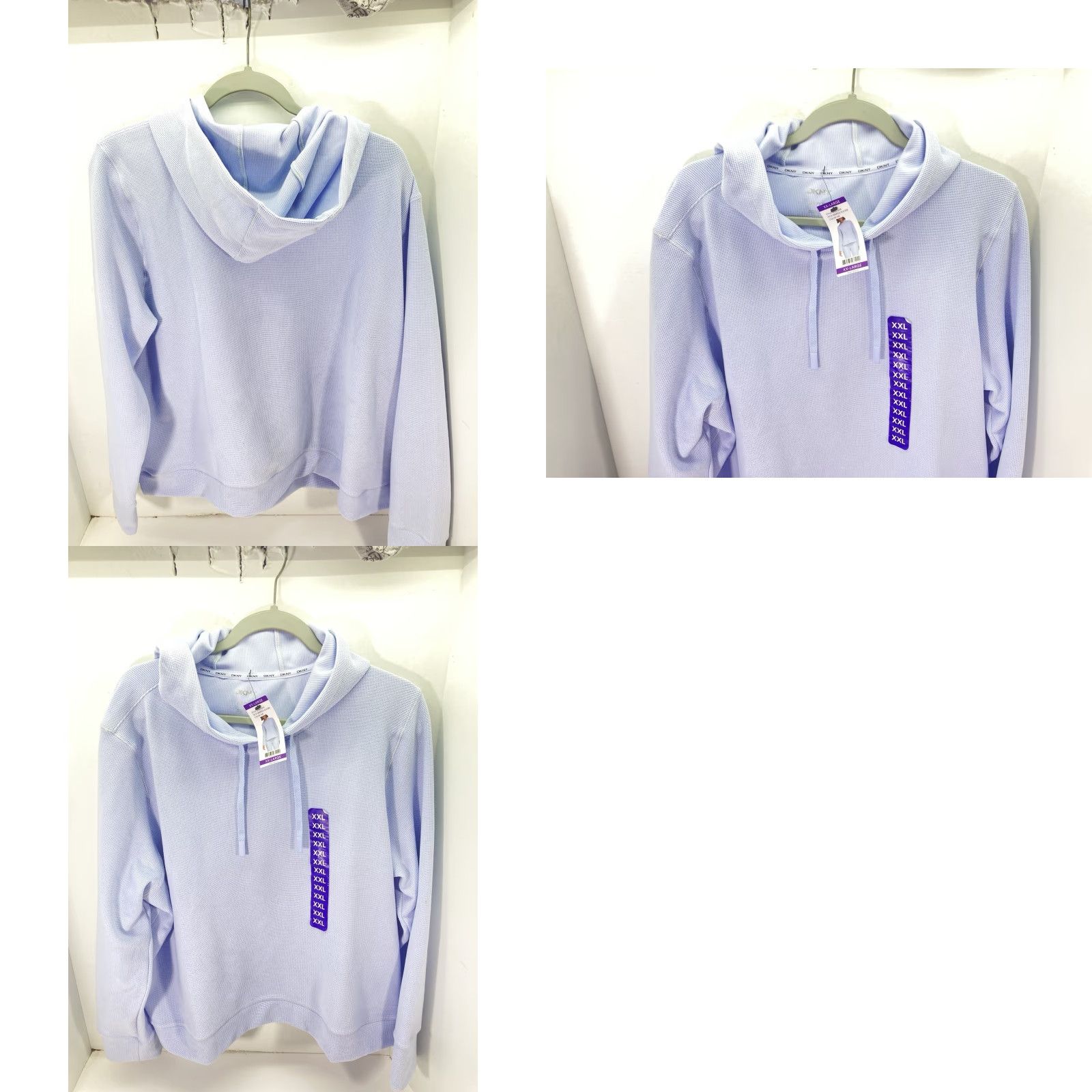 DKNY VINTAGE DKNY Waffle Hoodie Sweatshirt Women 2XL Blue Pullover Long Sleeve NWT Size XXL / US 16-18 / IT 52-54 - 9 Thumbnail