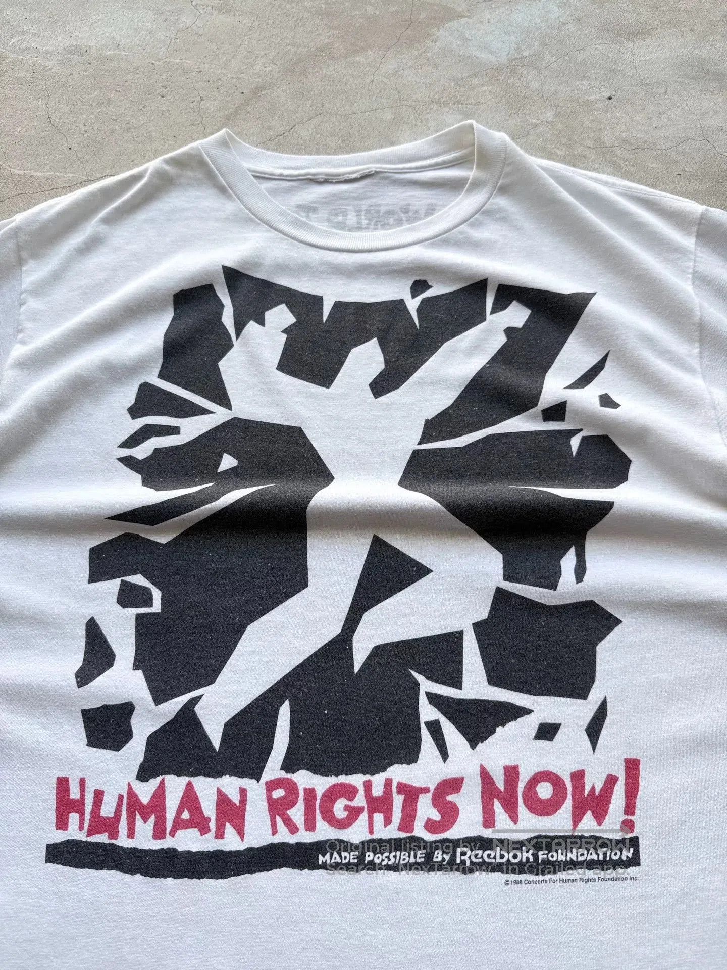 Vintage Vintage 80s Reebok Human Rights Now Tour Tee. Size US L / EU 52-54 / 3 - 3 Thumbnail