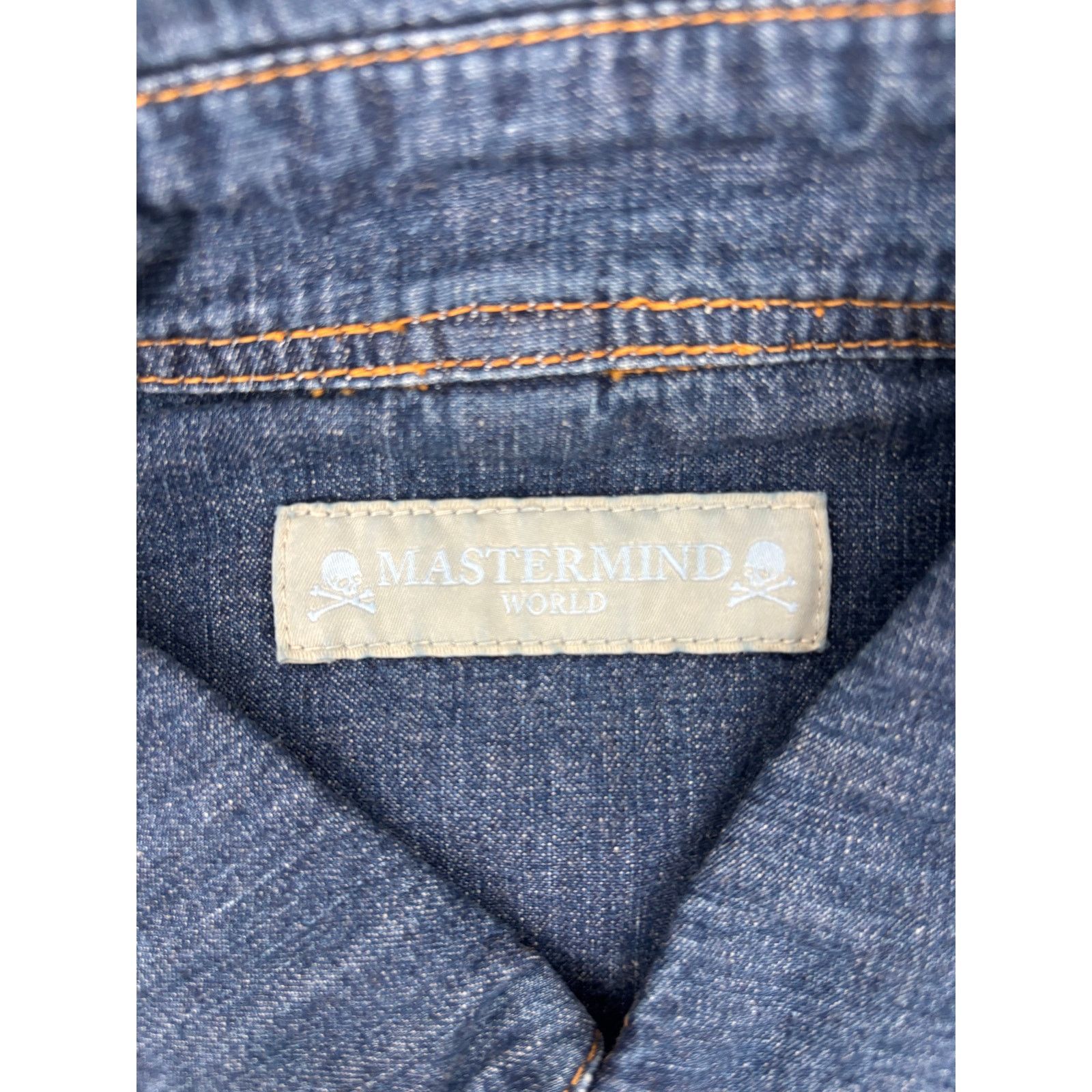 Mastermind Japan Mastermind World Light Ounce Indigo Denim Shirt Size Large Size US L / EU 52-54 / 3 - 5 Thumbnail