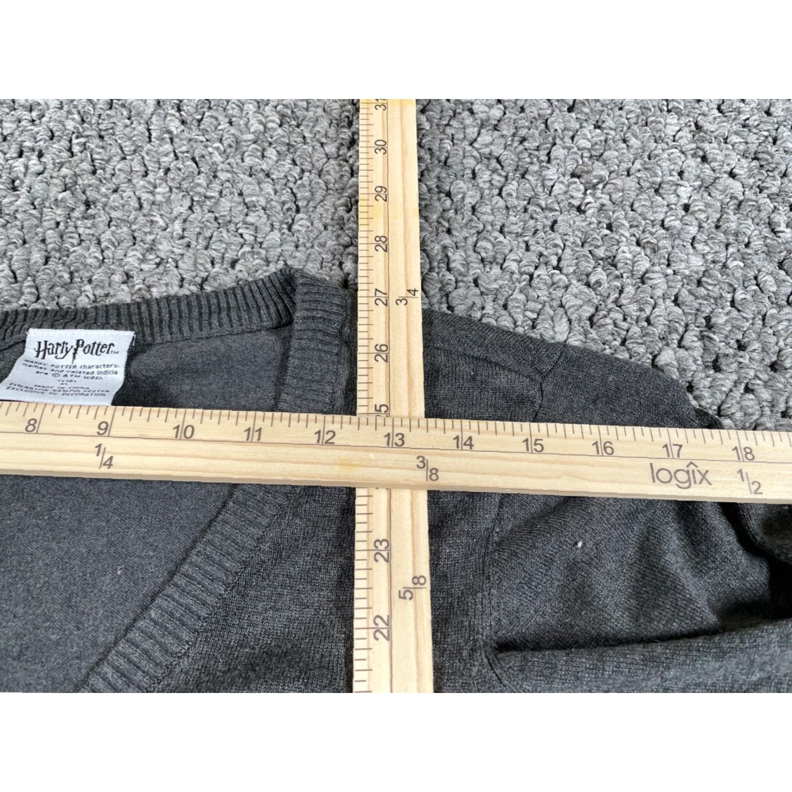 Vintage Harry Potter Gryffindor Varsity Cardigan Women's XL Gray Sweater Crest Patch Size XL / US 12-14 / IT 48-50 - 6 Thumbnail
