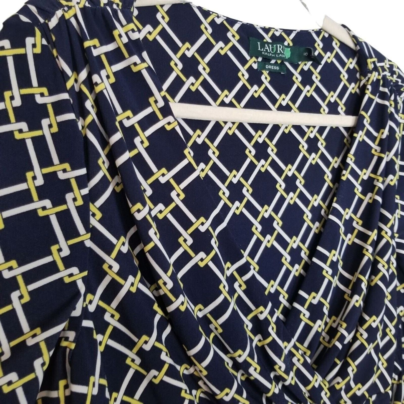 Lauren Ralph Lauren Lauren Ralph Lauren Womens Geometric Ruched Sheath Dress 10 Size L / US 10 / IT 46 - 5 Thumbnail