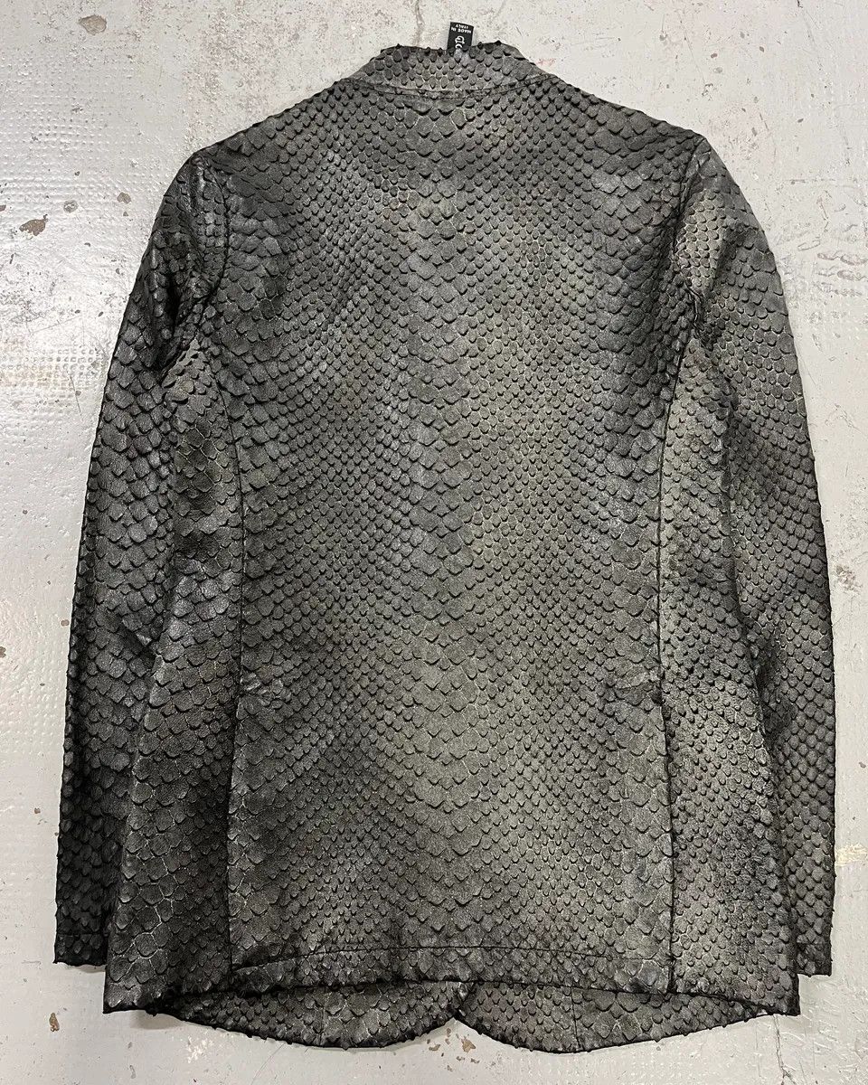 Giorgio Brato Giorgio Brato Grey Leather Snakeskin Effect Blazer Jacket Size M / US 6-8 / IT 42-44 - 8 Thumbnail