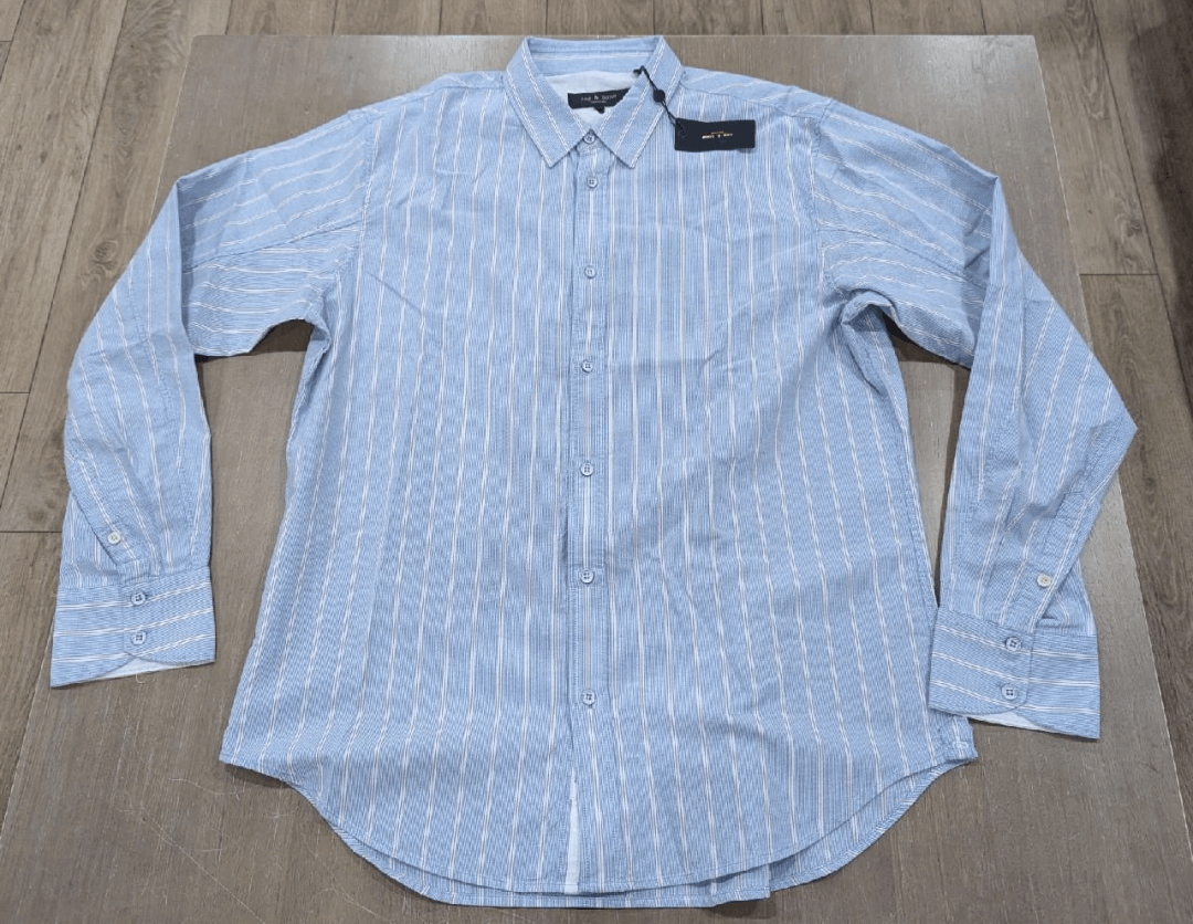 rag & bone Fit 2 Engineered Button Up Shirt Light Blue 2XL