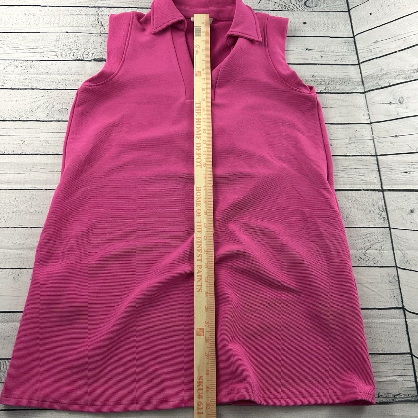 Pinko Entro Sleeveless Ribbed Knee Length Shift Dress Women's S Pink Size S / US 4 / IT 40 - 3 Thumbnail