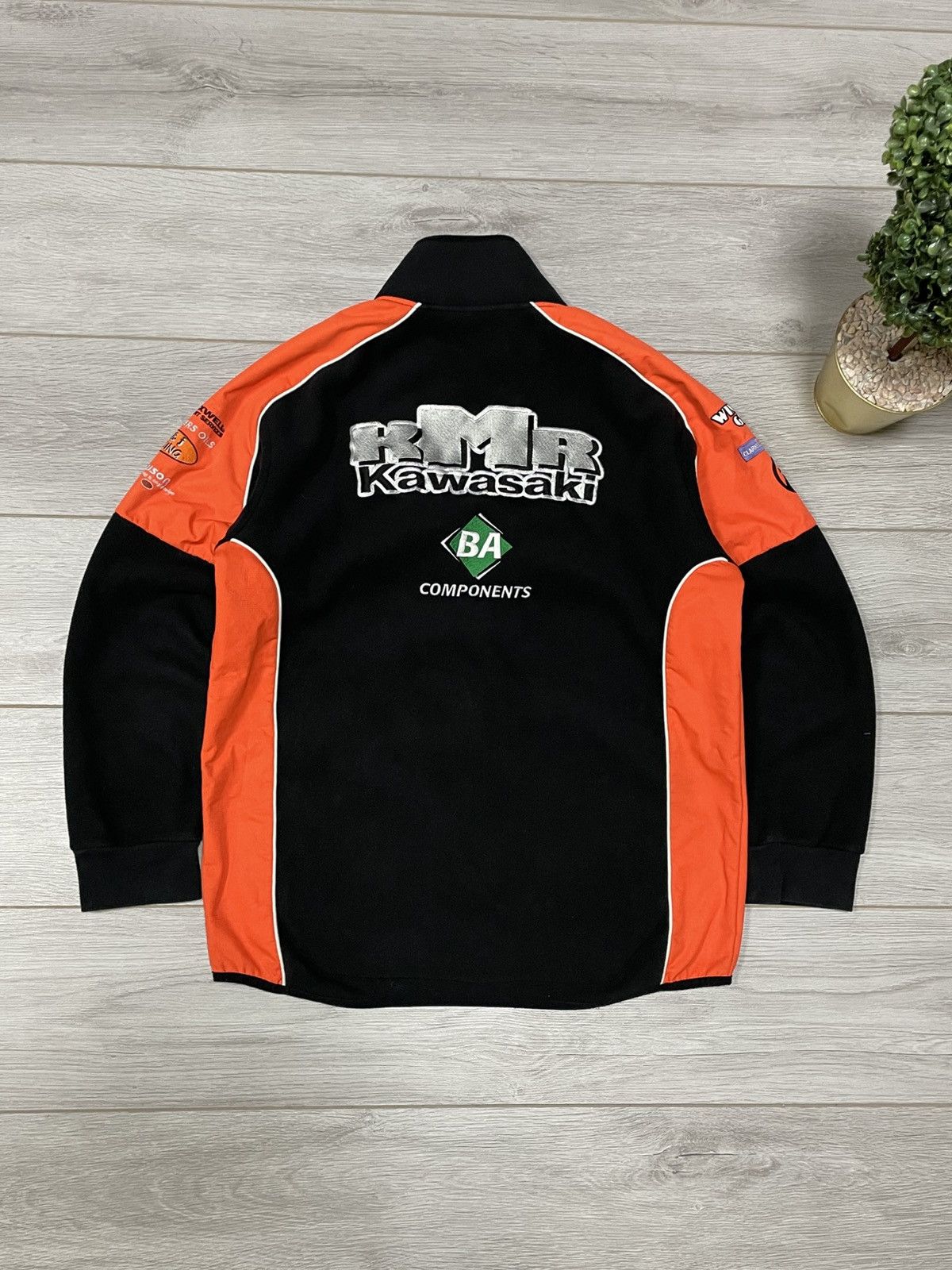 Japanese Brand × Vintage Kawasaki kMr vintage fleece zip jacket Size US L / EU 52-54 / 3 - 2 Thumbnail