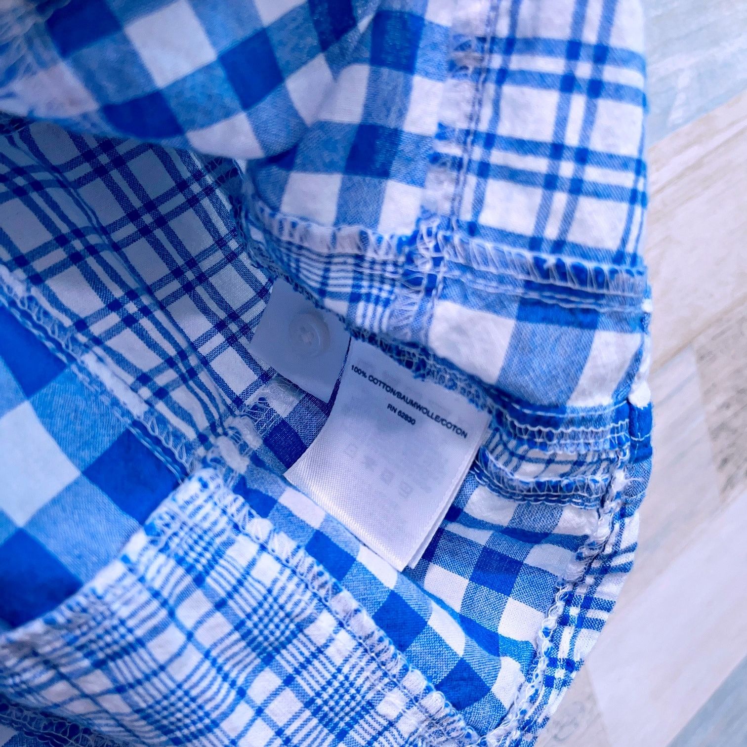 Lands' End Lands End Patchwork Plaid Button Up Shirt Blue Womens XS Size XS / US 0-2 / IT 36-38 - 6 Thumbnail