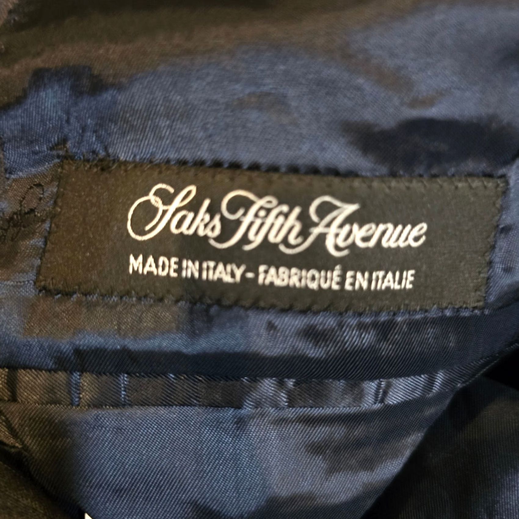 Saks Fifth Avenue Saks Fifth Avenue Jacket Blazer Mens 42R Blue Pinstripe Wool Stretch Two Button Career Size 42R - 3 Thumbnail