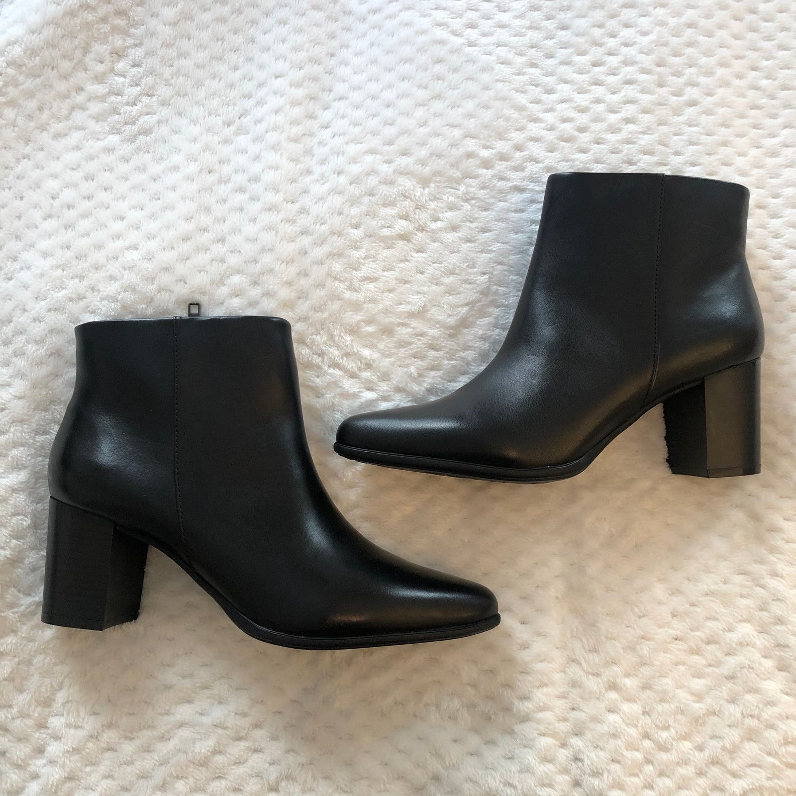 Rockport Rockport Black Camdyn Pointed-Toe Block Heel Booties Size US 10 / IT 40 - 1 Thumbnail