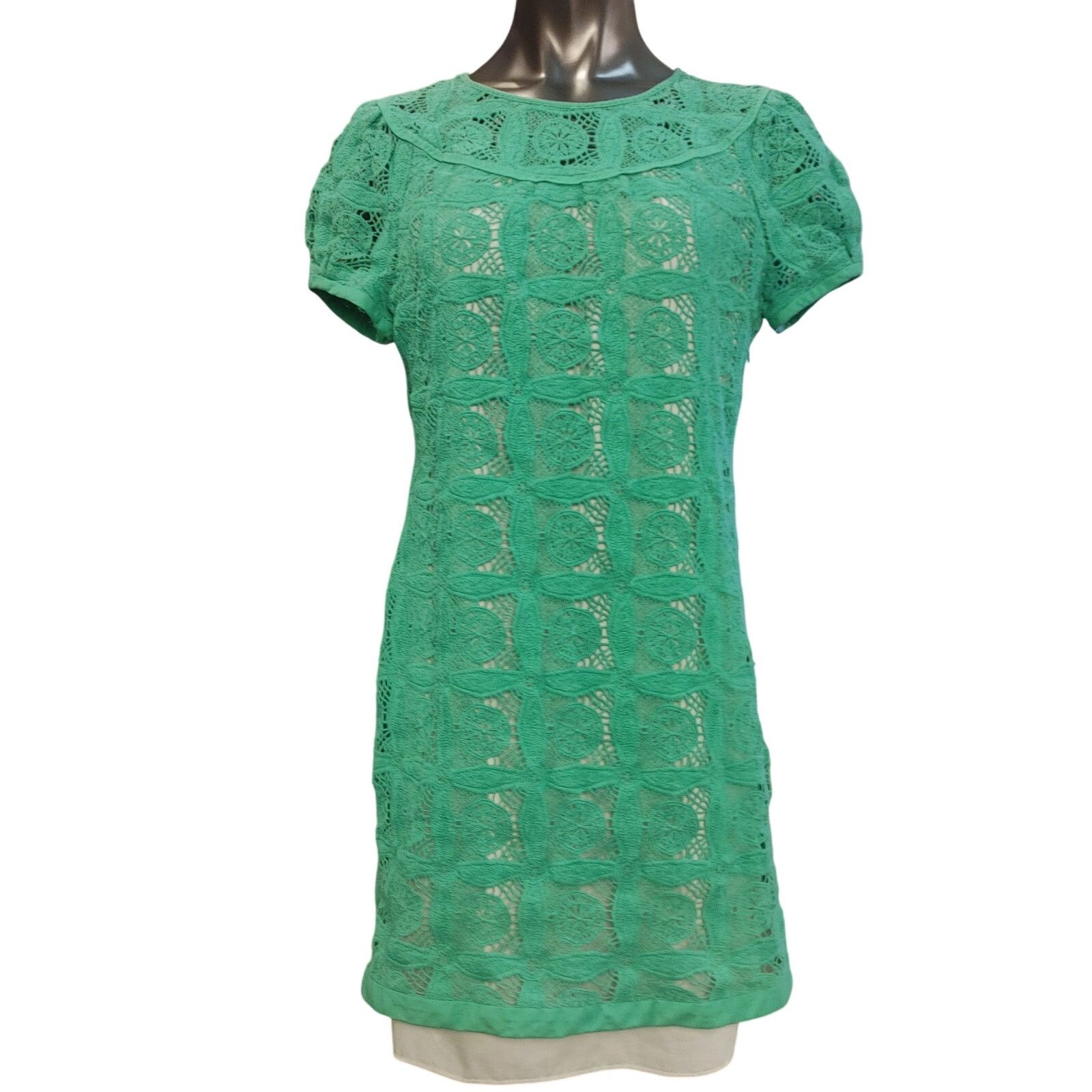 Other Tahari Women's 12 Green Lace Short Sleeve Midi Lined Dress Size XL / US 12-14 / IT 48-50 - 1 Thumbnail