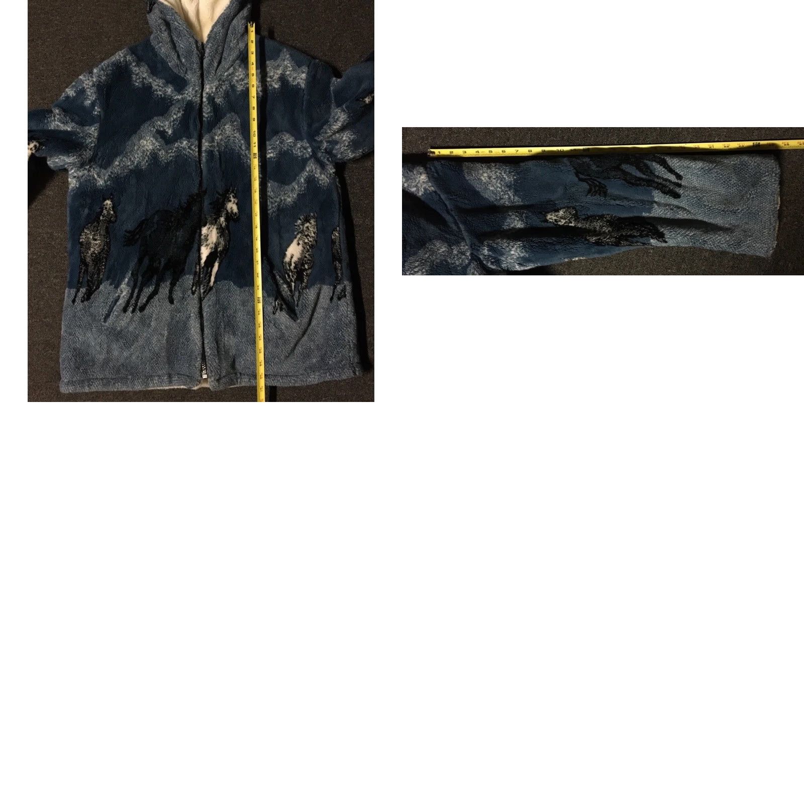 Vintage VINTAGE 90s All Over Print Jacket Women's Blue Fleece Bomber XL Horse Art Deep Pile AOP Ski Grunge Vaporwave 80s (Note: ensure not adding new info) Size XL / US 12-14 / IT 48-50 - 8 Thumbnail