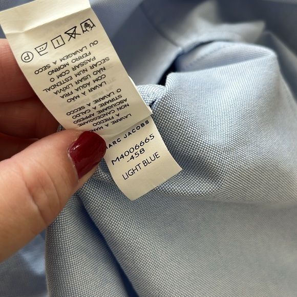 Marc Jacobs Marc Jacobs Bishop Embroidered Oxford Shirt Blue Long Sleeve Size S / US 4 / IT 40 - 16 Thumbnail