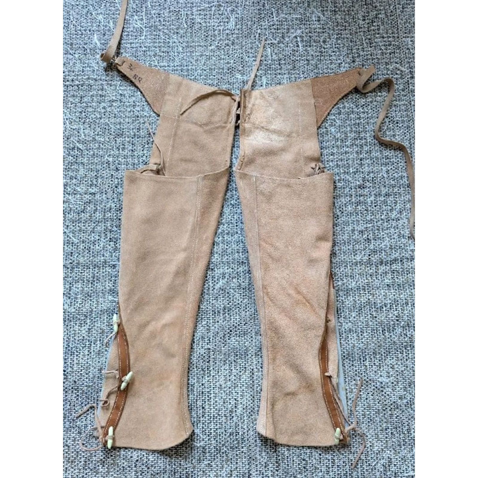 Chaps VINTAGE handcrafted leather chaps Shirt XS/S 30 in Brown 30x26 cowboy suede leather boots? Size 26" / US 2 / IT 38 - 3 Thumbnail