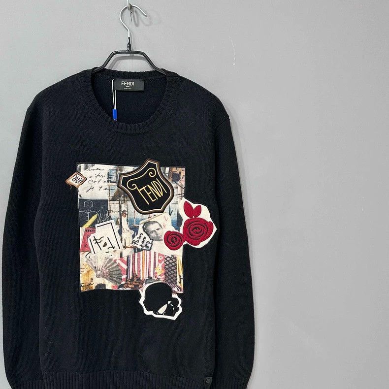 Fendi Fendi Embroidered Wool Crewneck Sweatshirt Size L / US 10 / IT 46 - 2 Thumbnail