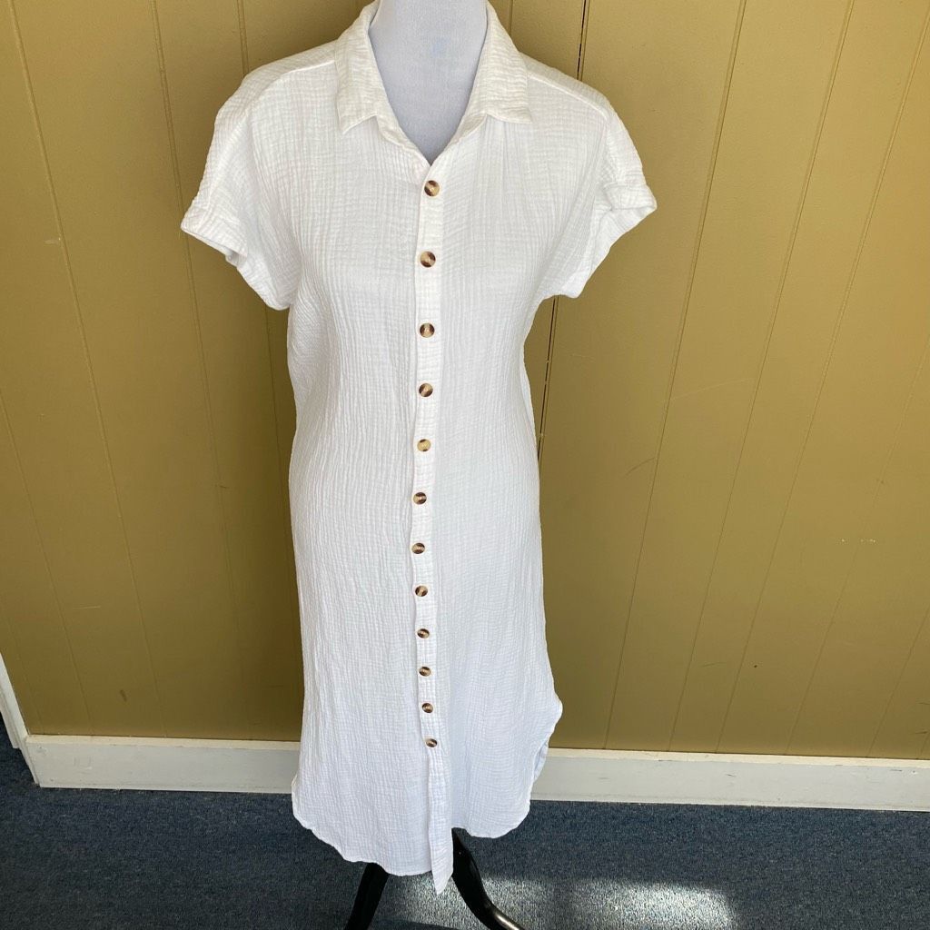 Other Women’s button down short sleeve maxi collar dress or swim c Size S / US 4 / IT 40 - 1 Thumbnail