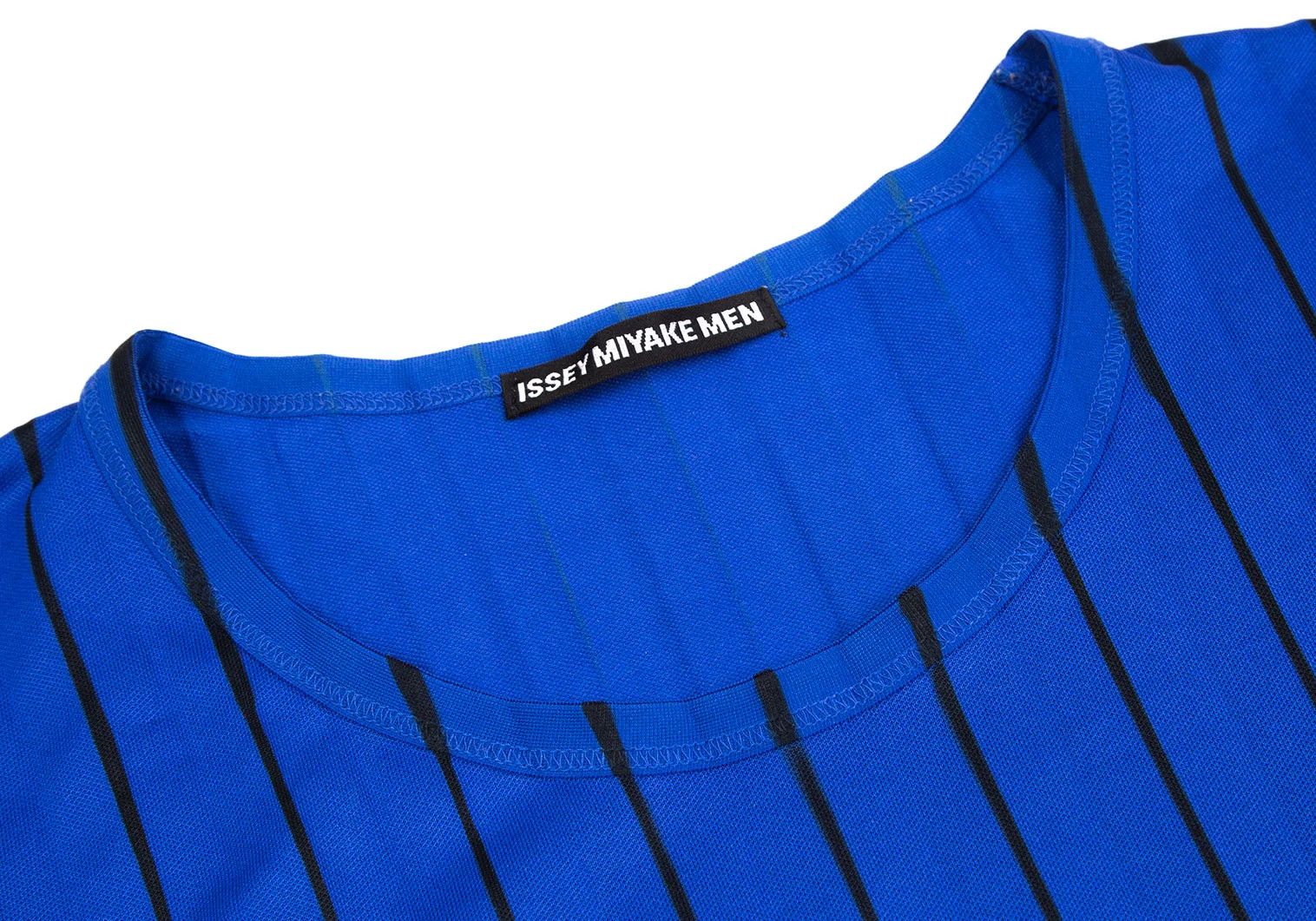 Issey Miyake Pleats Stripe T-Shirt in Blue Size 4 Size US XL / EU 56 / 4 - 3 Thumbnail