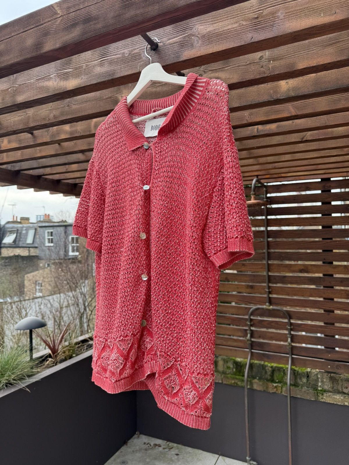 Bode BODE Duotone Lace Shirt - Red - great condition Size US M / EU 48-50 / 2 - 2 Thumbnail