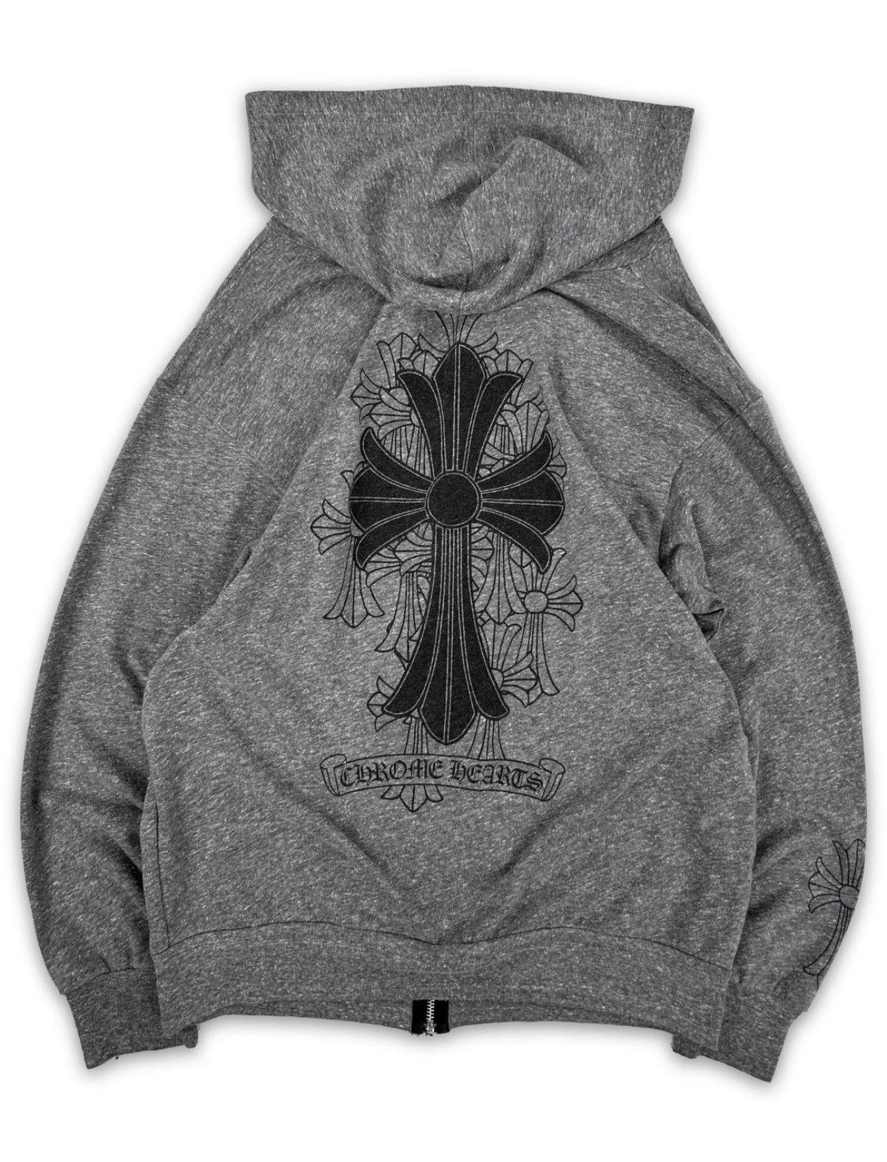 Chrome Hearts Chrome Hearts 'Cross' Graphic Dagger Full-Zip Grey