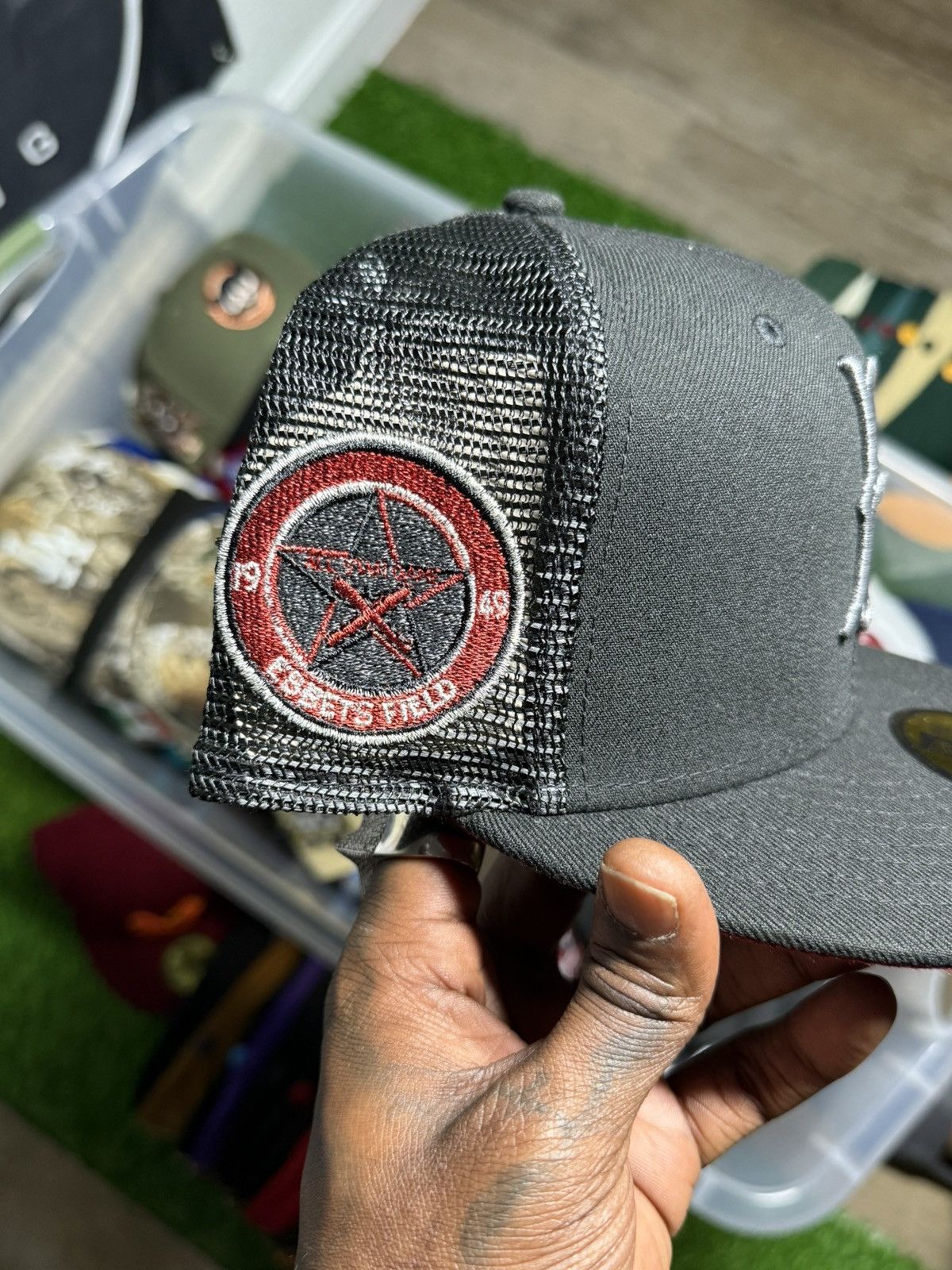 Hat Club × New Era 7 3/8 Black Trucker Brooklyn Dodgers Ebbets Field Fitted Hat Size ONE SIZE - 2 Thumbnail