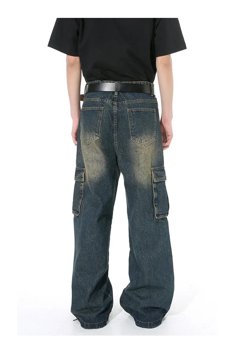 Jean Multi Pocket Retro Blue Baggy Jeans Size US 34 / EU 50 - 4 Thumbnail