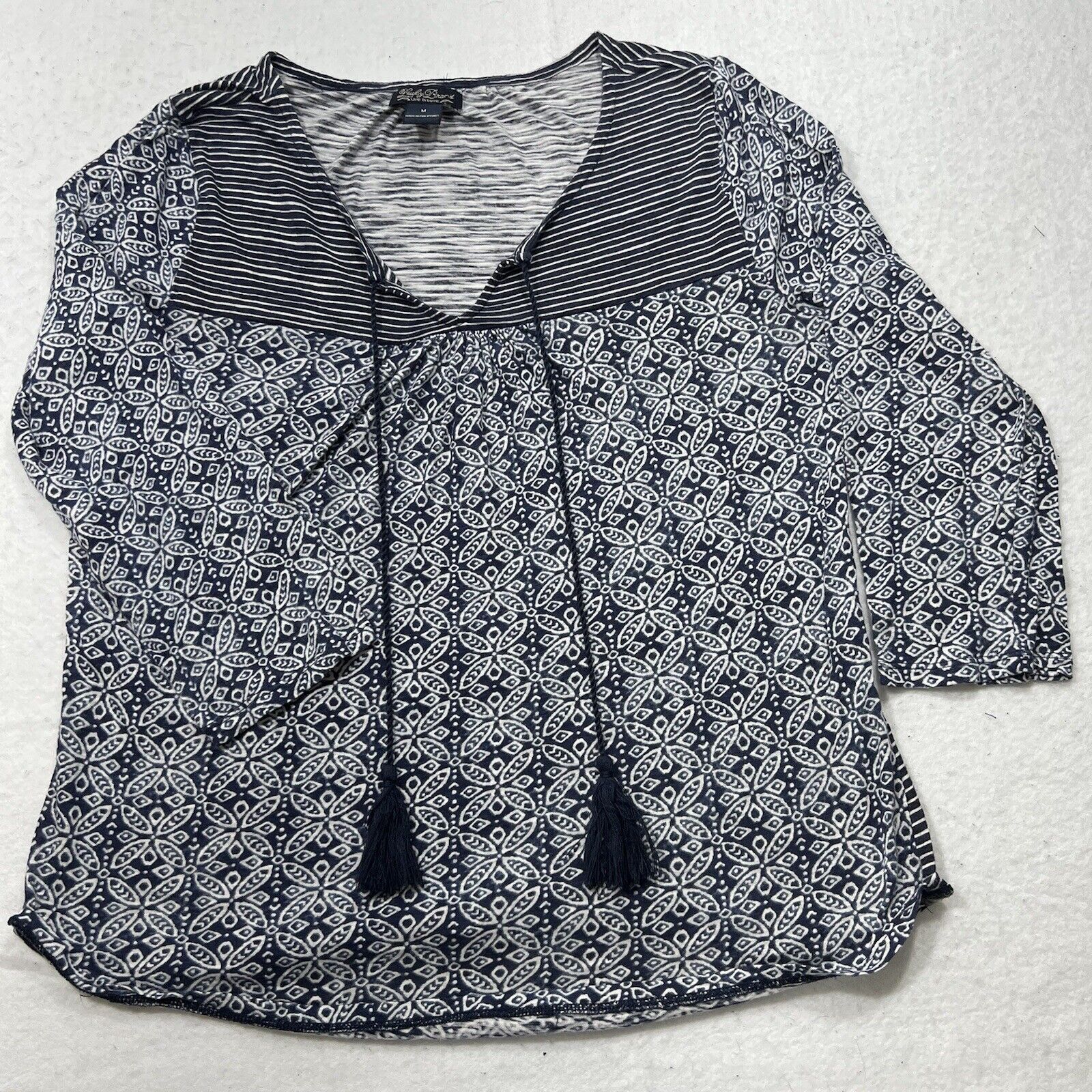 Lucky Brand Lucky Brand Blue Lightweight Pullover Blouse With Tassels Size M / US 6-8 / IT 42-44 - 1 Thumbnail
