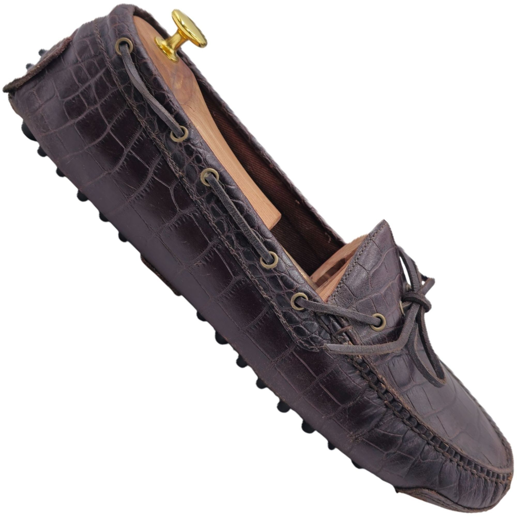 Cole Haan Cole Haan Men's 12D Brown Crocodile Embossed Leather Dress Size US 12 / EU 45 - 10 Thumbnail