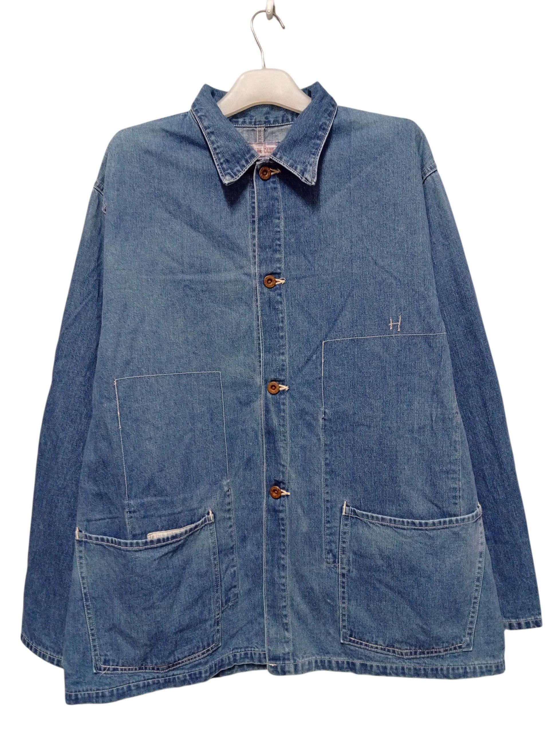 Blue Blue Japan BLUE BLUE 1990s JAIL STENCIL DENIM CHORE JACKET Size US M / EU 48-50 / 2 - 1 Thumbnail