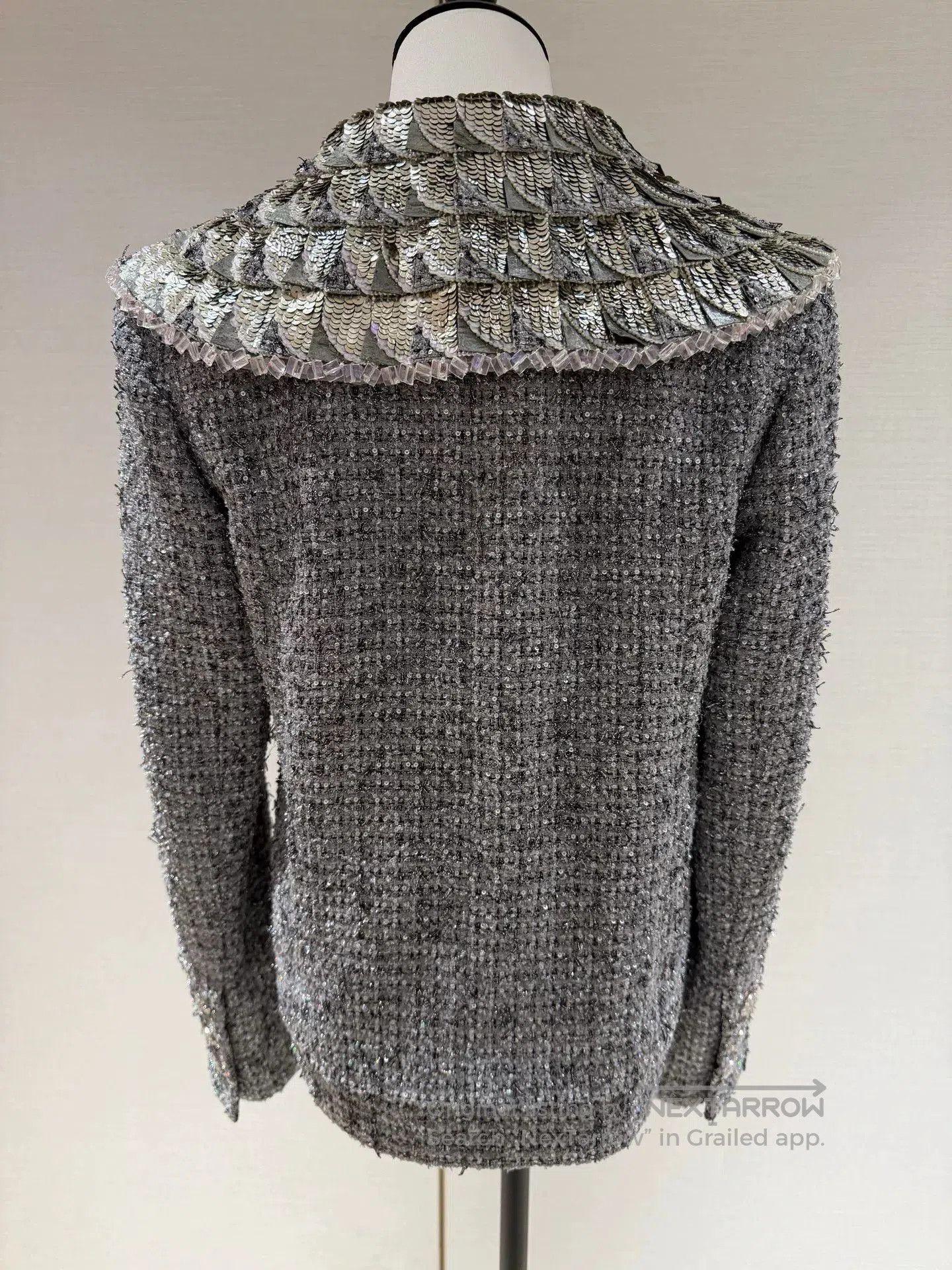 Chanel Chanel Runway Gray Sequin Collar Coat. Size US S / EU 44-46 / 1 - 2 Thumbnail