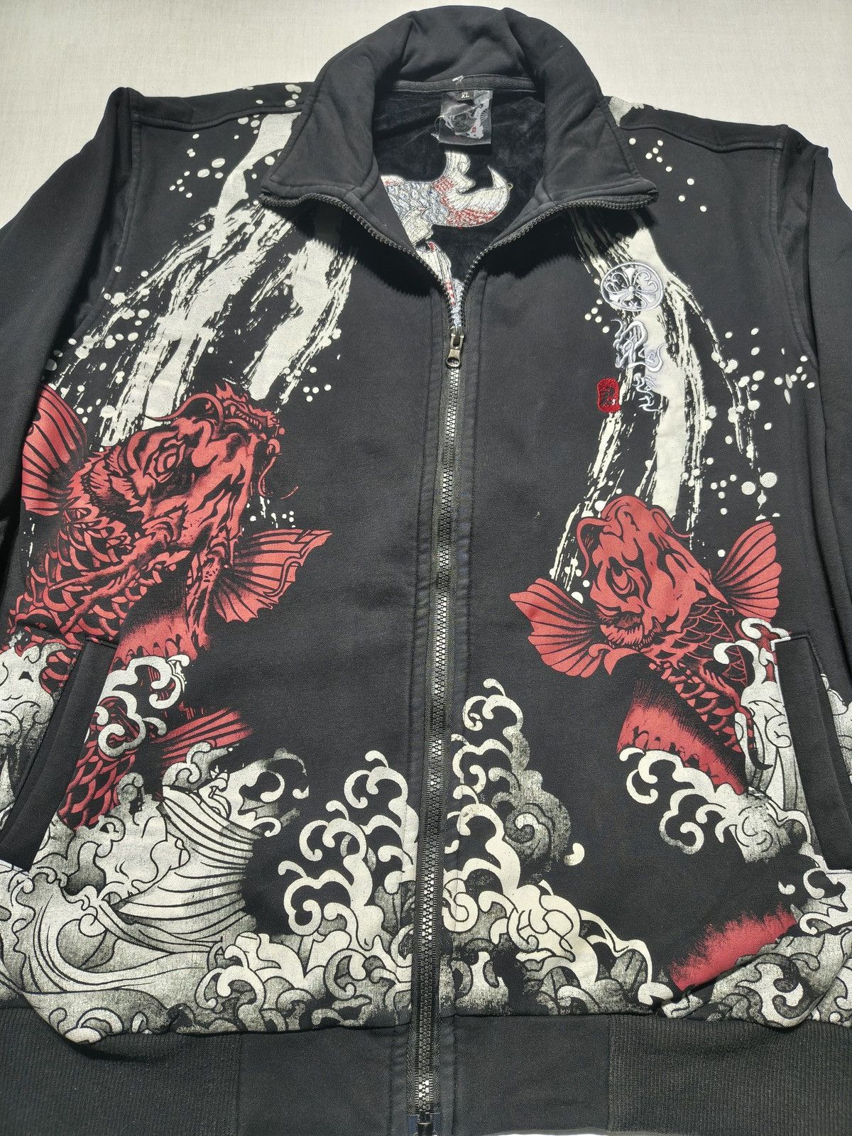 Japanese Brand AOP INANSE PRINT + EMBROIDERED LUCKY KOI FISH JACKET🐟🔥(017) Size US M / EU 48-50 / 2 - 3 Thumbnail