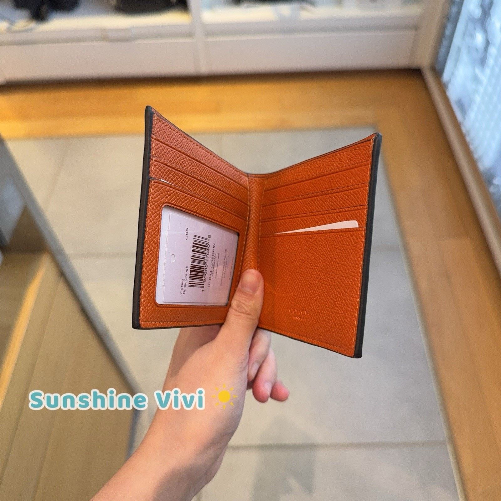 Coach NWT Coach Men Id Billfold Wallet CEB80 Spice Orange leather Size ONE SIZE - 4 Thumbnail