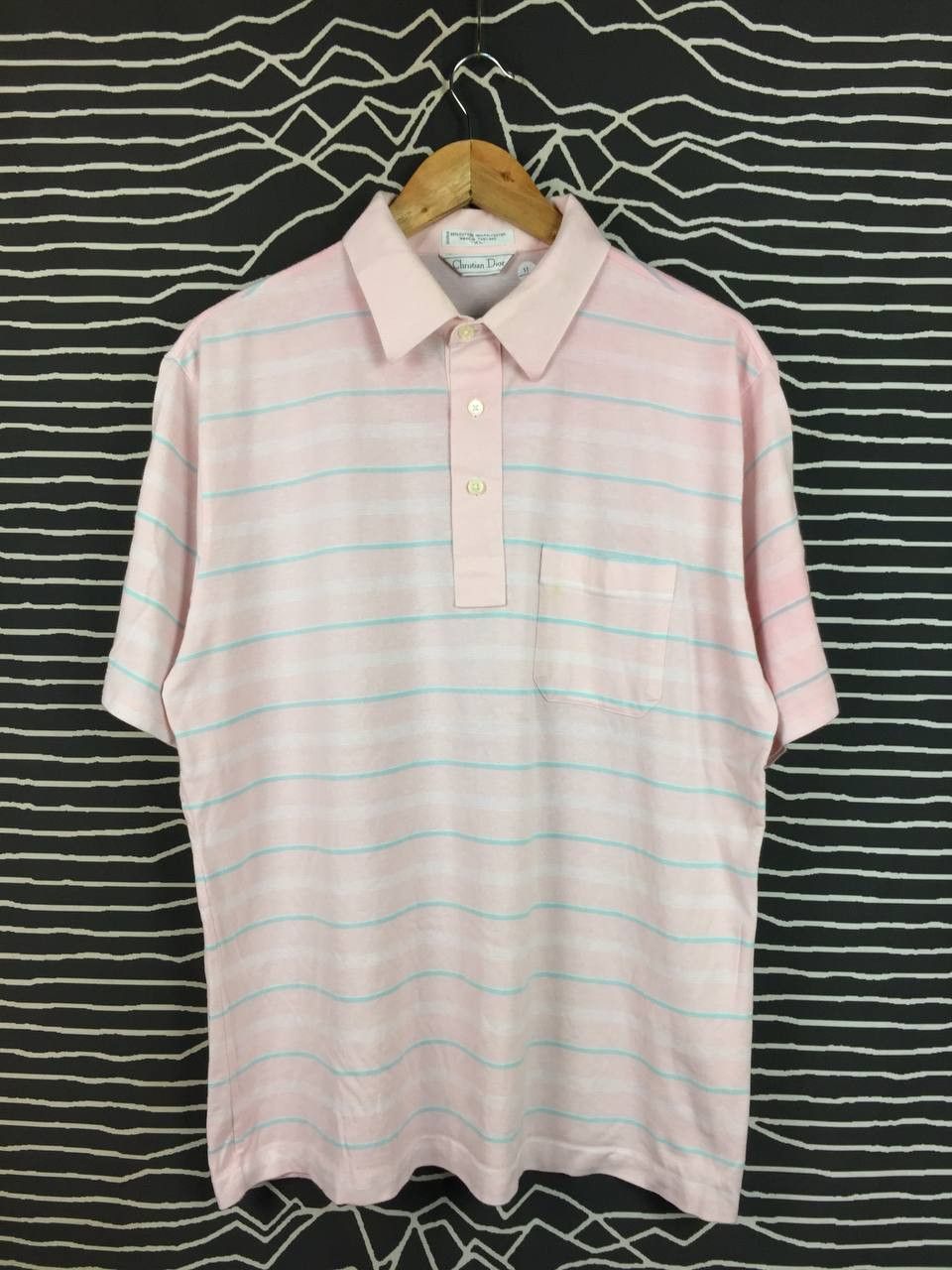 Christian Dior Monsieur Vtg Christian Dior Pastel Striped Cotton Poly Polo Shirt Size US XL / EU 56 / 4 - 1 Thumbnail