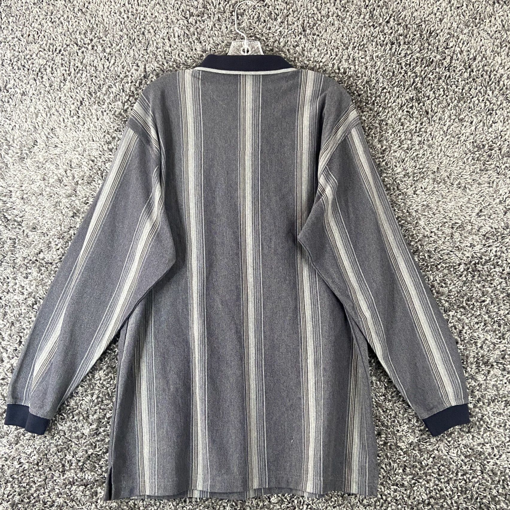 Vintage Knights Sportswear Shirt Men L Striped Gray White Long Sleeve Collared Button-Up Activewear Size US L / EU 52-54 / 3 - 7 Thumbnail