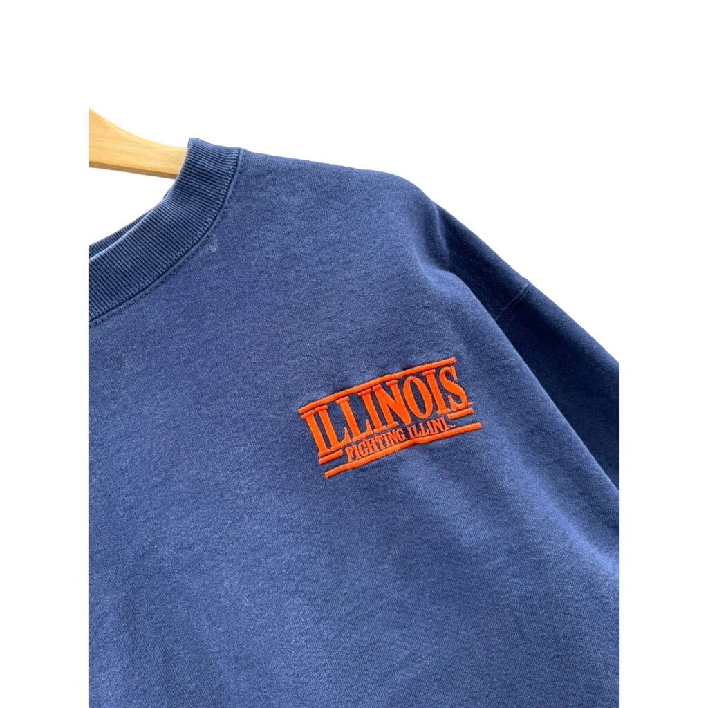 Fruit Of The Loom × Vintage 1990's Illinois Fighting Illini Embroidered College Crewneck Size US XL / EU 56 / 4 - 5 Thumbnail