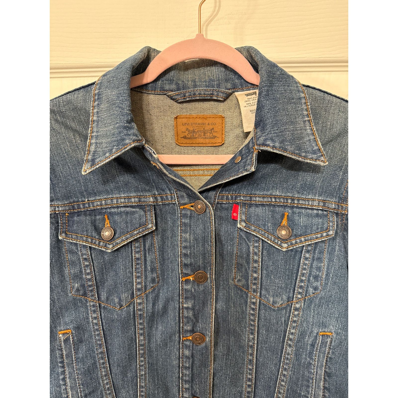 Levi's Levis 2 Pocket Denim Stretch Blank Red Tab Trucker Jacket,M Size M / US 6-8 / IT 42-44 - 2 Thumbnail