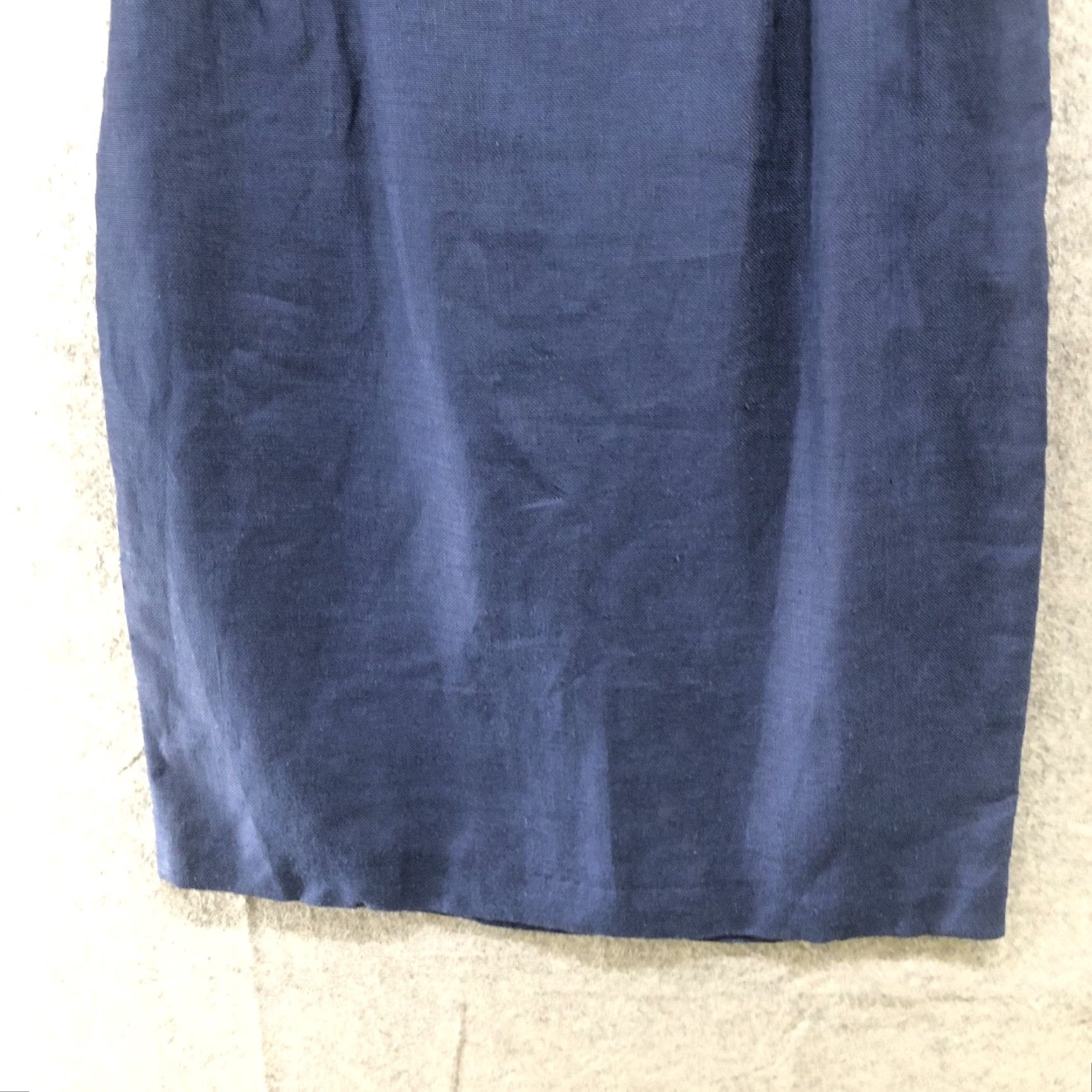 MooRER NWT Jennifer Moore Skirt Linen Pencil 100% Size 10 Blue Lined Career Women's Knee Length Size 32" / US 10 / IT 46 - 4 Thumbnail