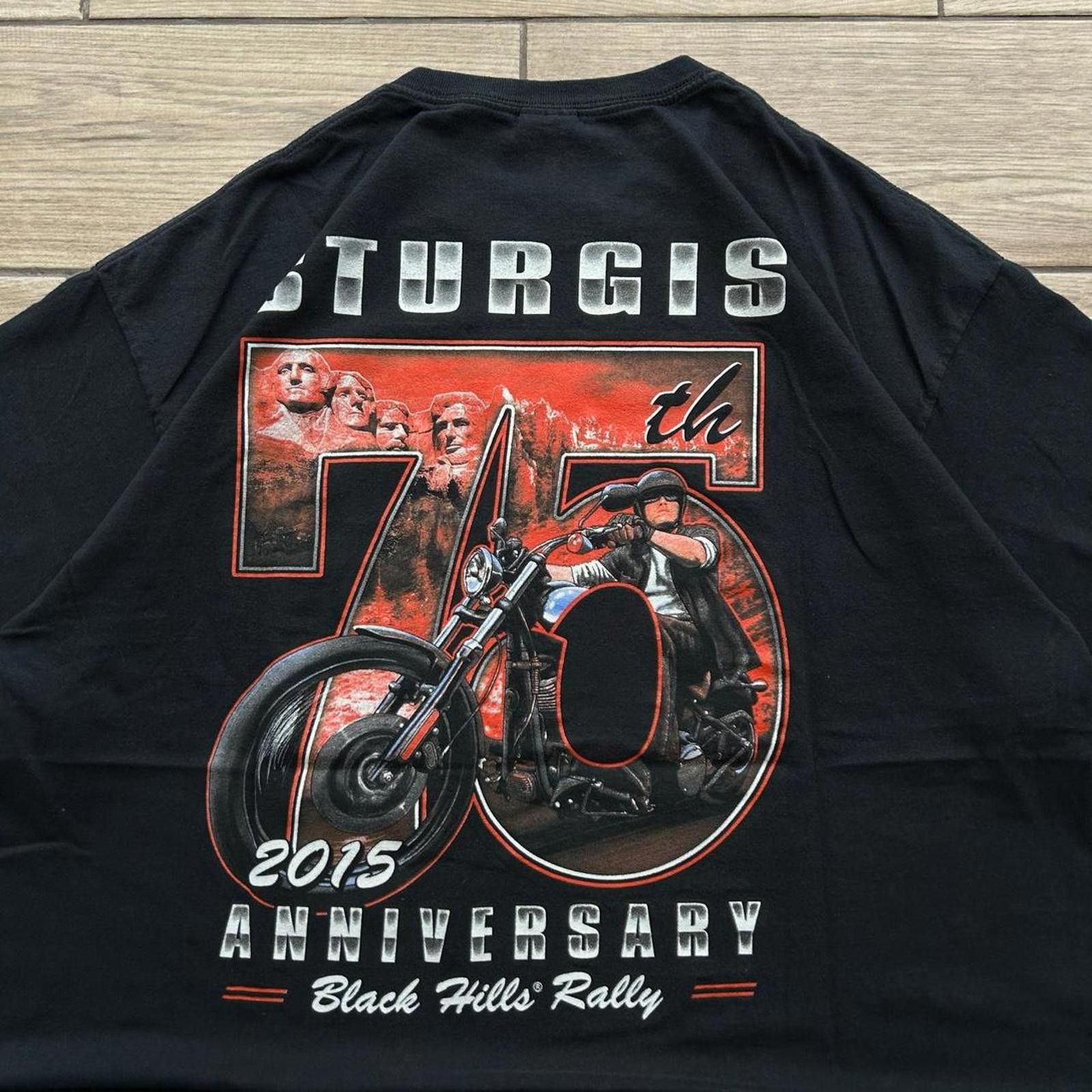 Designer Y2K Black Sturgis 75th Anniversary Biker T-Shirt Size US XL / EU 56 / 4 - 8 Thumbnail