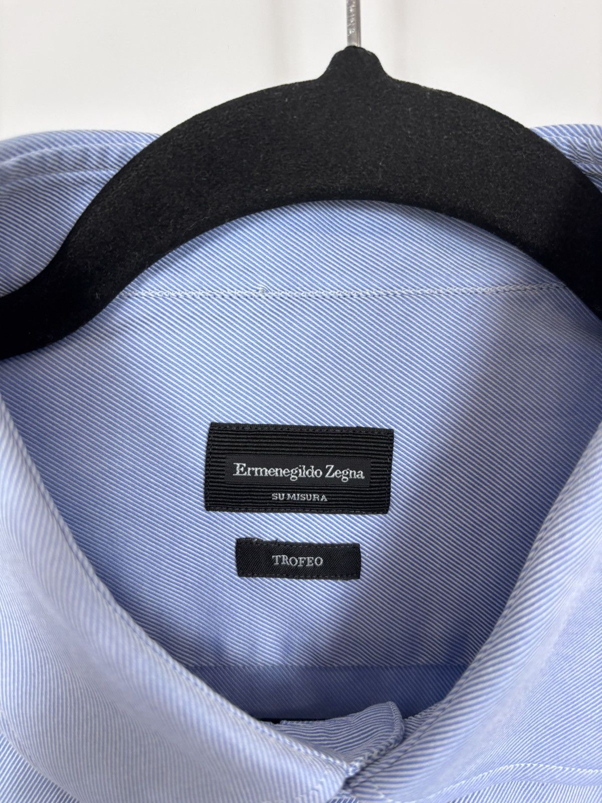 Ermenegildo Zegna Ermenegildo Zegna Trofeo Su Misura Men’s Blue Dress Shirt Size US XL / EU 56 / 4 - 12 Thumbnail