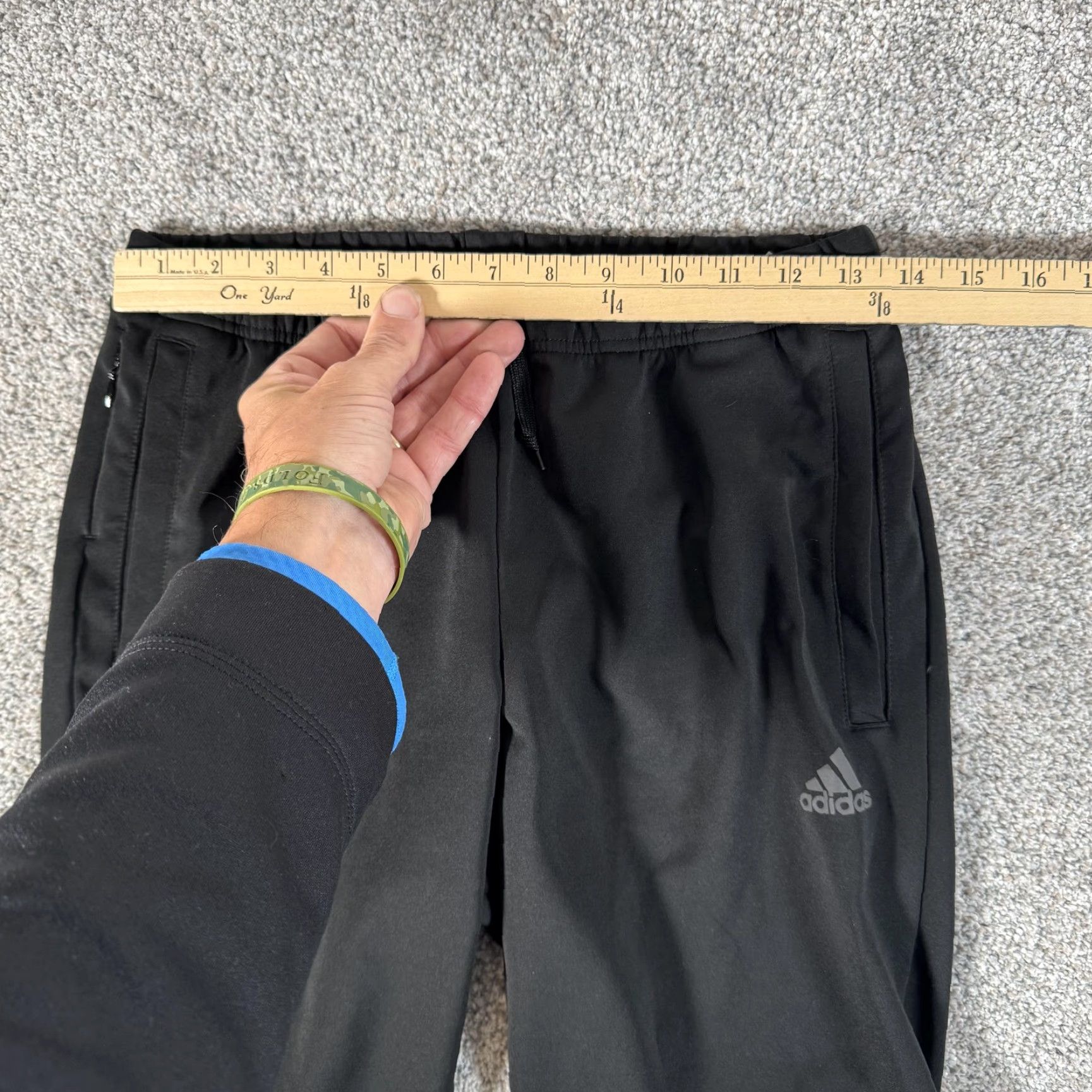 Adidas Adidas Energy Running Pants Black Small Climalite 3-Stripes Zip Pocket Gym Athleisure Womens Size 28" / US 6 / IT 42 - 2 Thumbnail