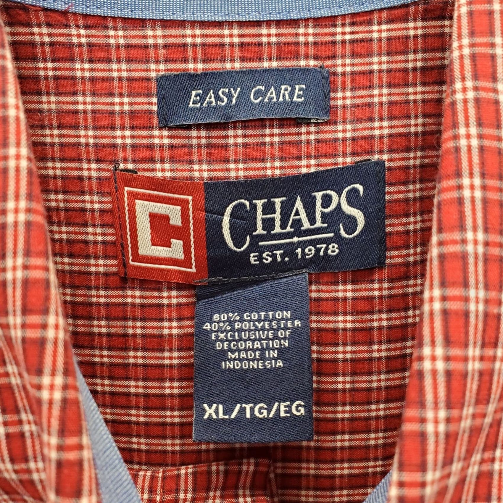 Chaps Chaps Men XL Multi Check Easy Care Long Sleeve Button-Down Shirt Size US XL / EU 56 / 4 - 5 Thumbnail