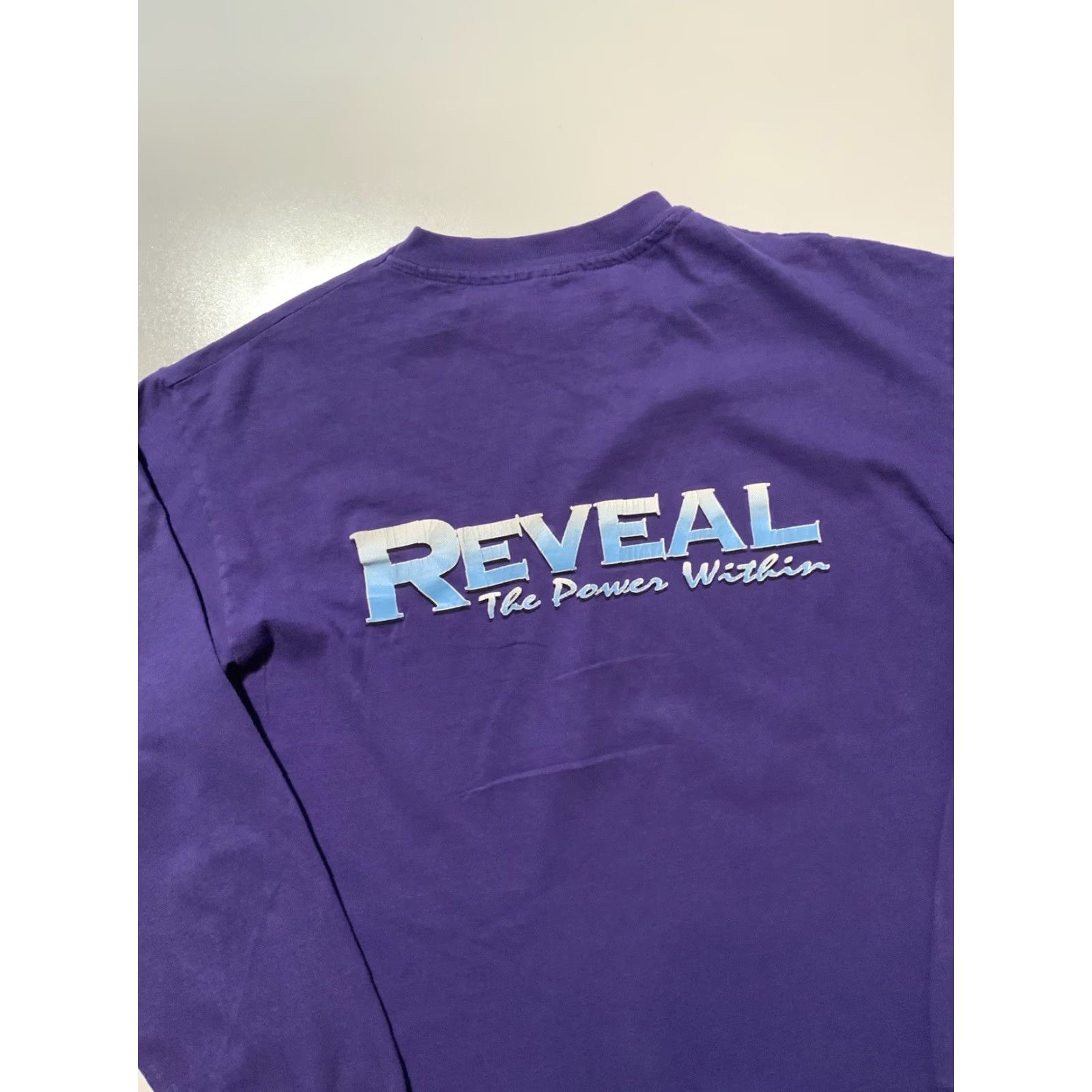 Hanes VINTAGE 90s Reveal The Power Within Purple L/S Hanes Beefy T Graphic T-Shirt LG Shirt Mens Size US S / EU 44-46 / 1 - 4 Thumbnail