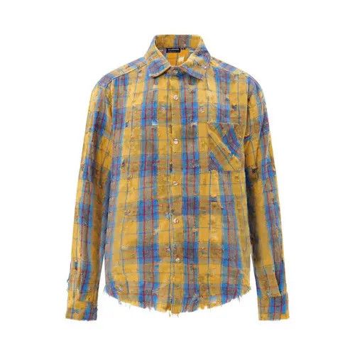 VIBE Distressed Ripped & Patched Plaid Shirt Size US L / EU 52-54 / 3 - 3 Thumbnail