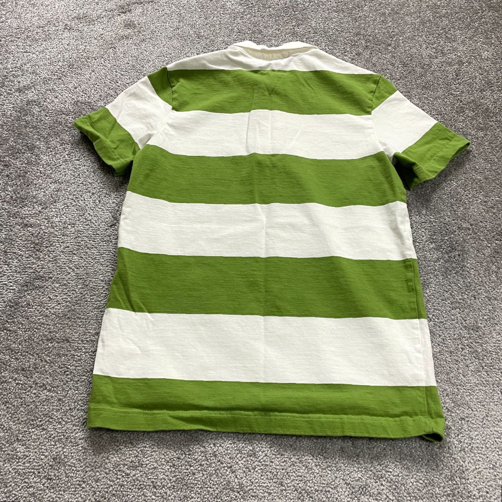 Oak + Fort Oak + Fort Polo Shirt Mens Small Green Striped Short Sleeve Cotton Casual Polo Shirt S Green Striped Classic Golf Mens Size US S / EU 44-46 / 1 - 2 Thumbnail