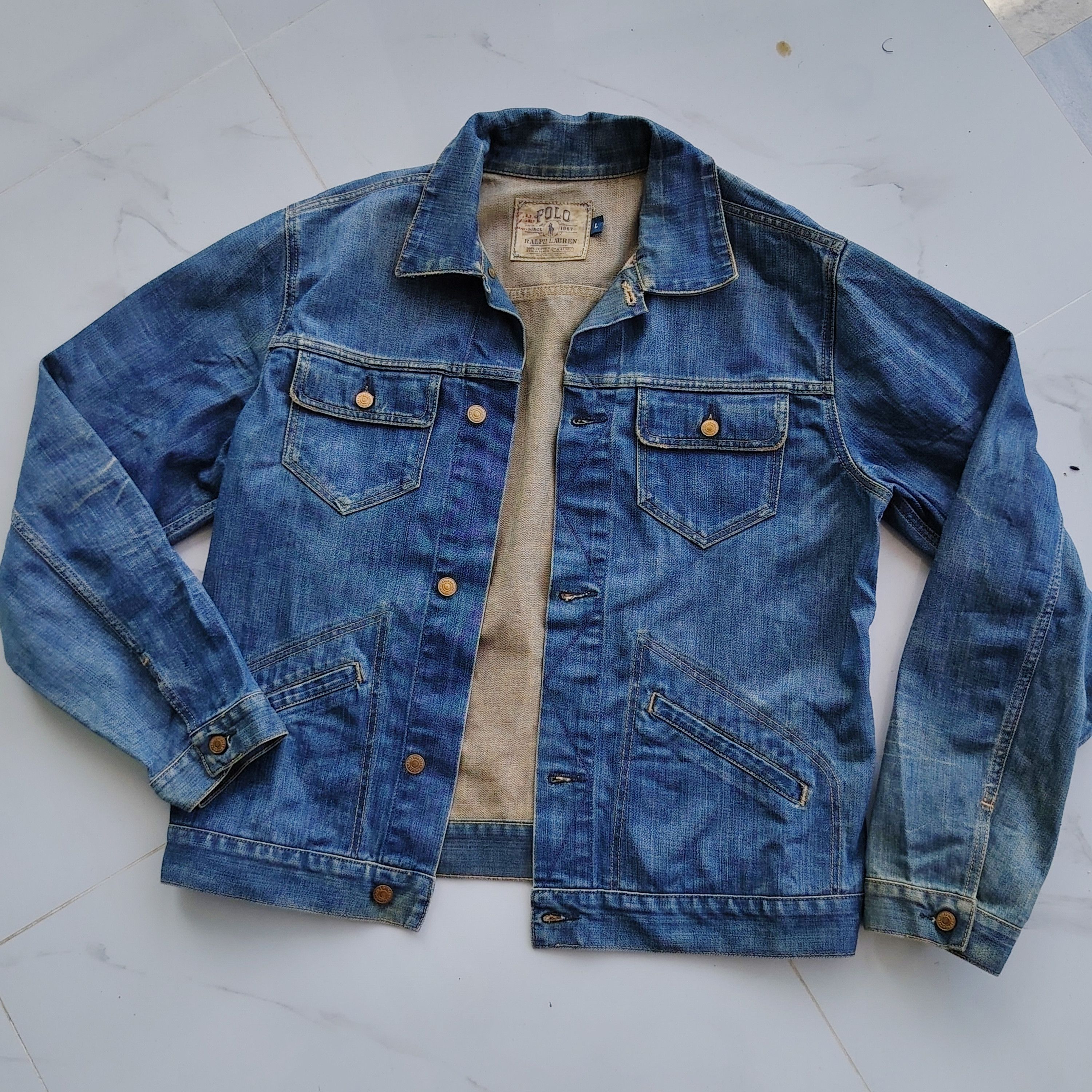 Polo Ralph Lauren Polo Ralph Lauren RL Blue Denim Jeans Jacket Classic Size US L / EU 52-54 / 3 - 4 Thumbnail