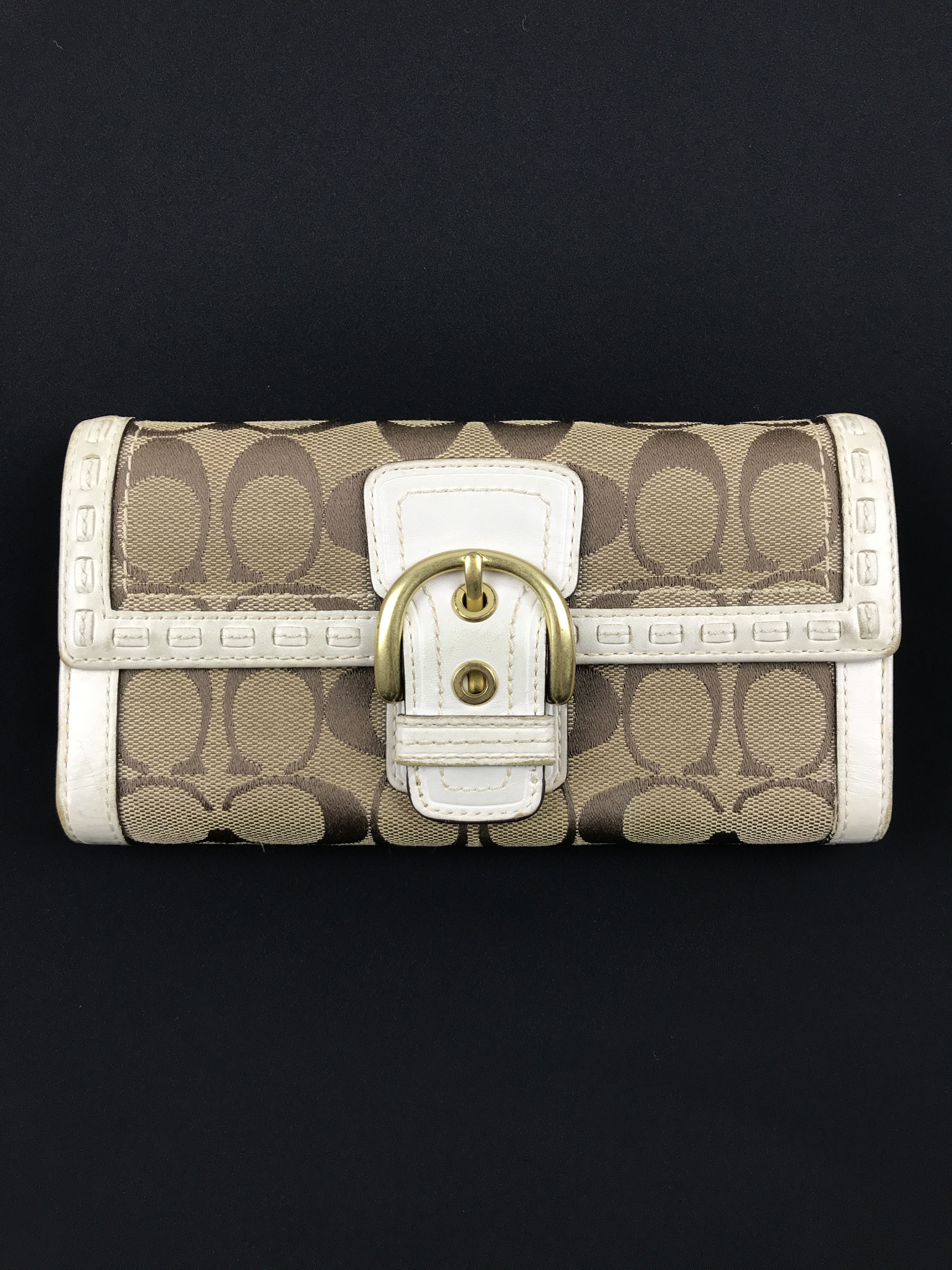 Vintage Coach Signature C Logo Long Wallet