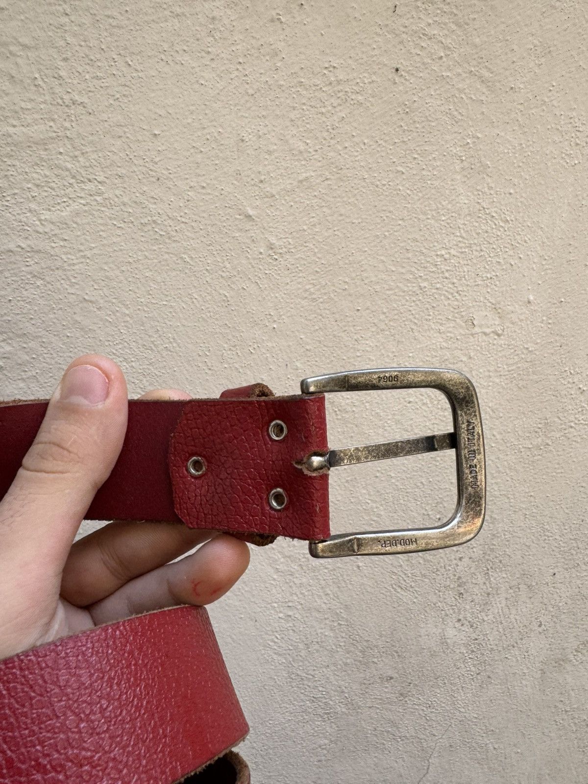 Vintage Vintage red leather belt Size 36 - 2 Thumbnail