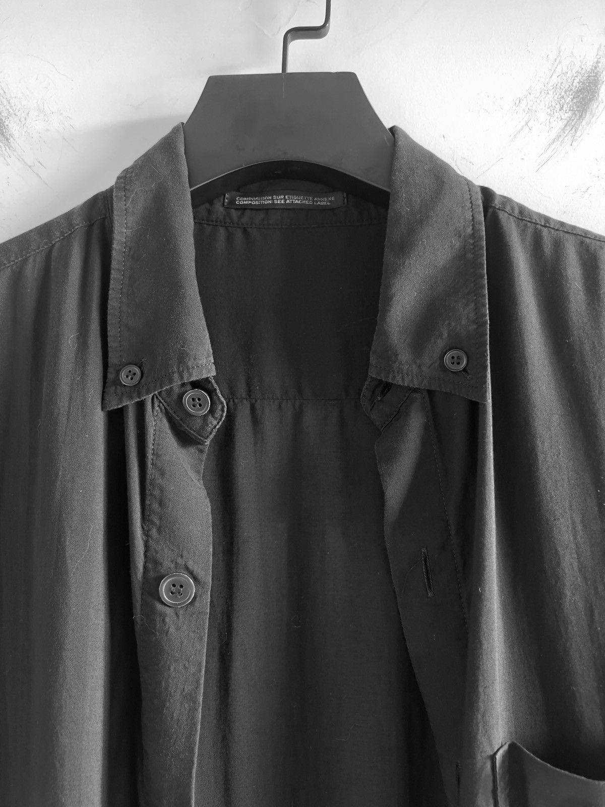 Yohji Yamamoto Yohji Yamamoto +Noir - CELLULOSE HALF LONG SHIRT DRESS Size XS / US 0-2 / IT 36-38 - 4 Thumbnail