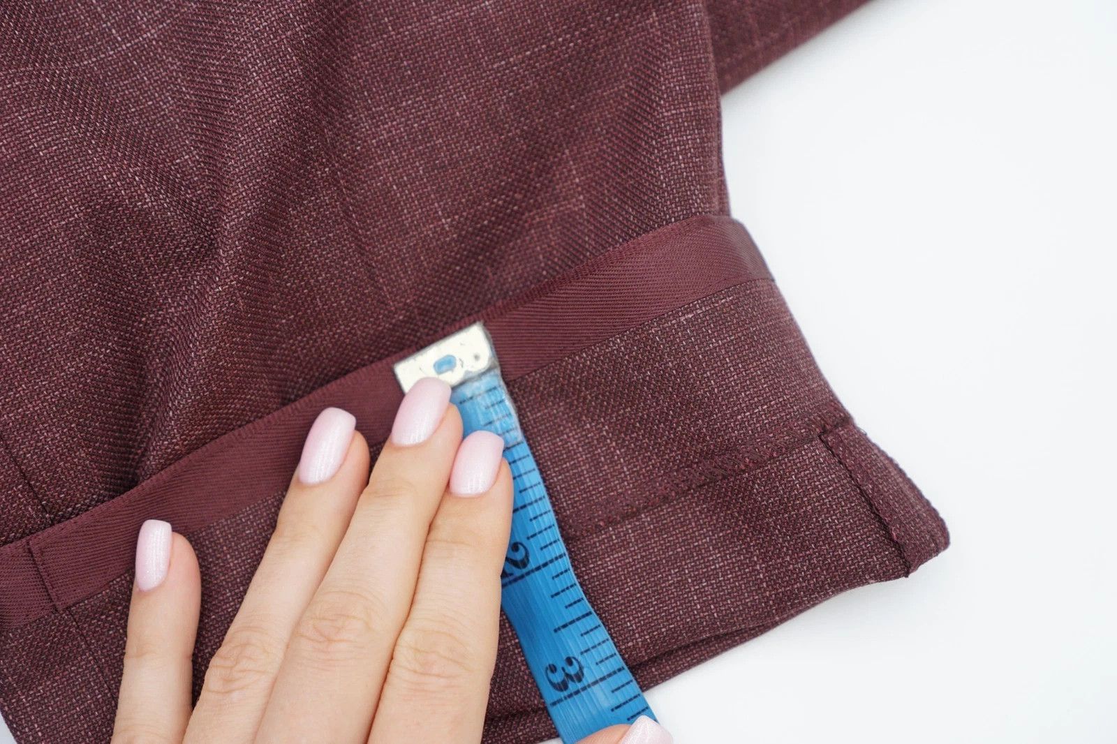 Suitsupply Men Suitsupply Pants Burgundy Red Wool Silk Linen UK/US40L Size 40L - 3 Thumbnail