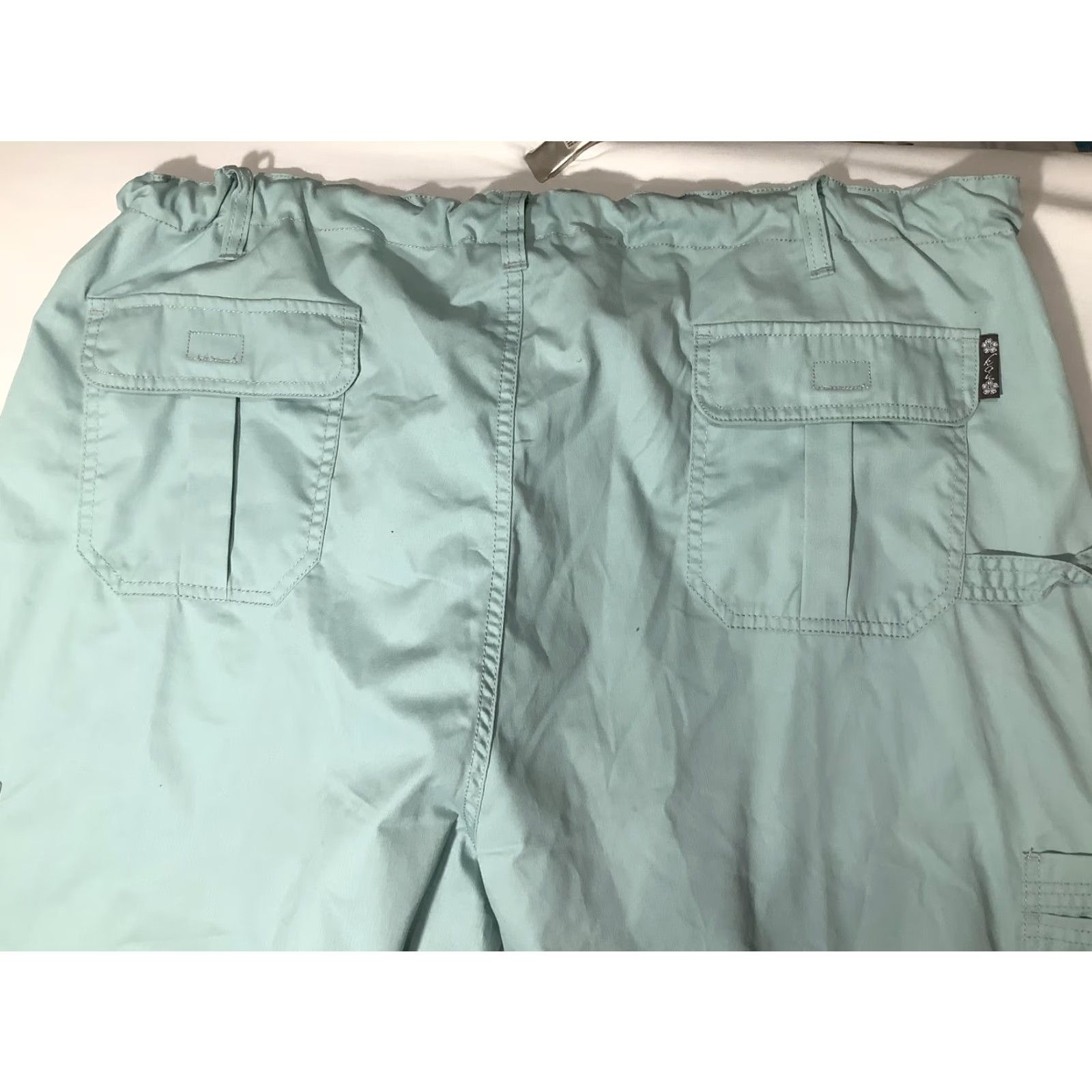 Koio Koi Scrub Pants Womens 3X Petite Aqua Cargo Drawstring Nursing Medical Green Pocketed Workwear Womens Size 40" / US 18 - 6 Thumbnail