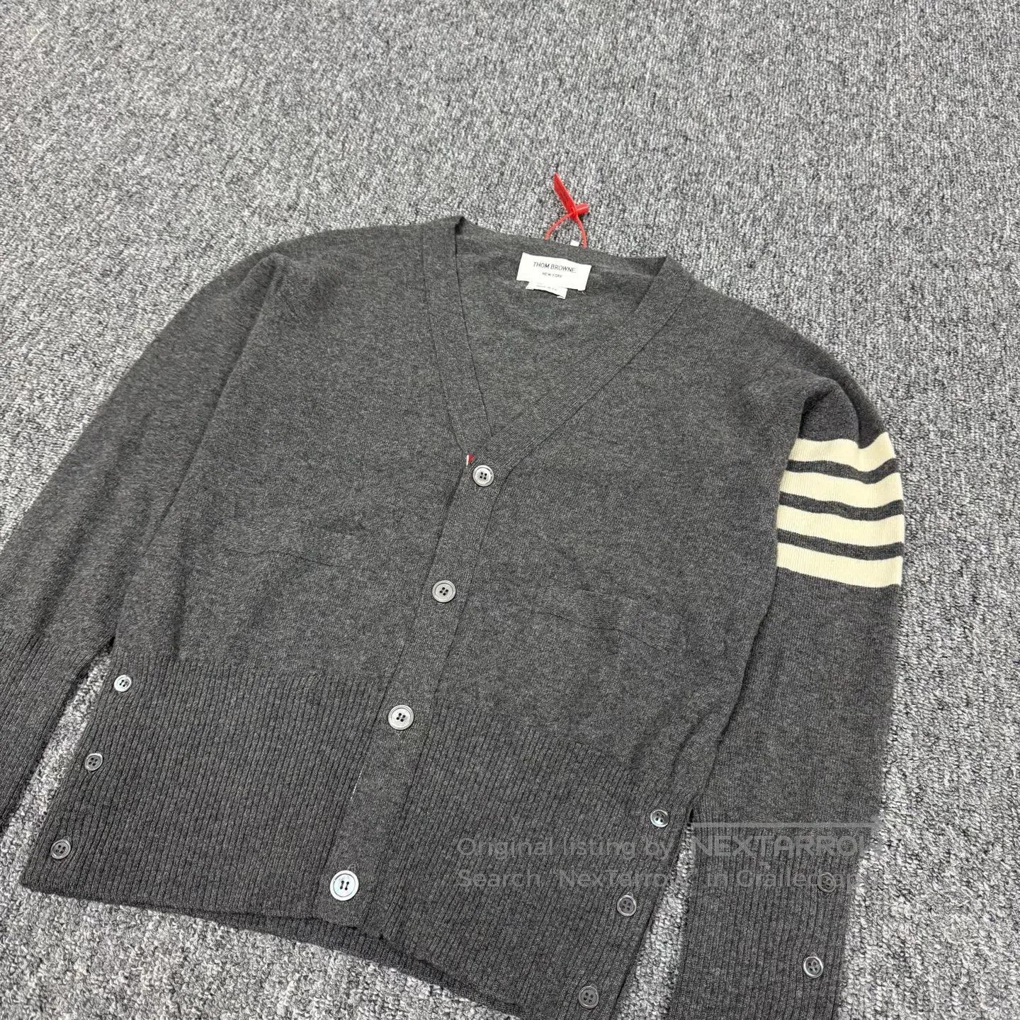 Thom Browne Thom Browne Classic four stripes; knitted cashmere cardiga Size US XS / EU 42 / 0 - 3 Thumbnail