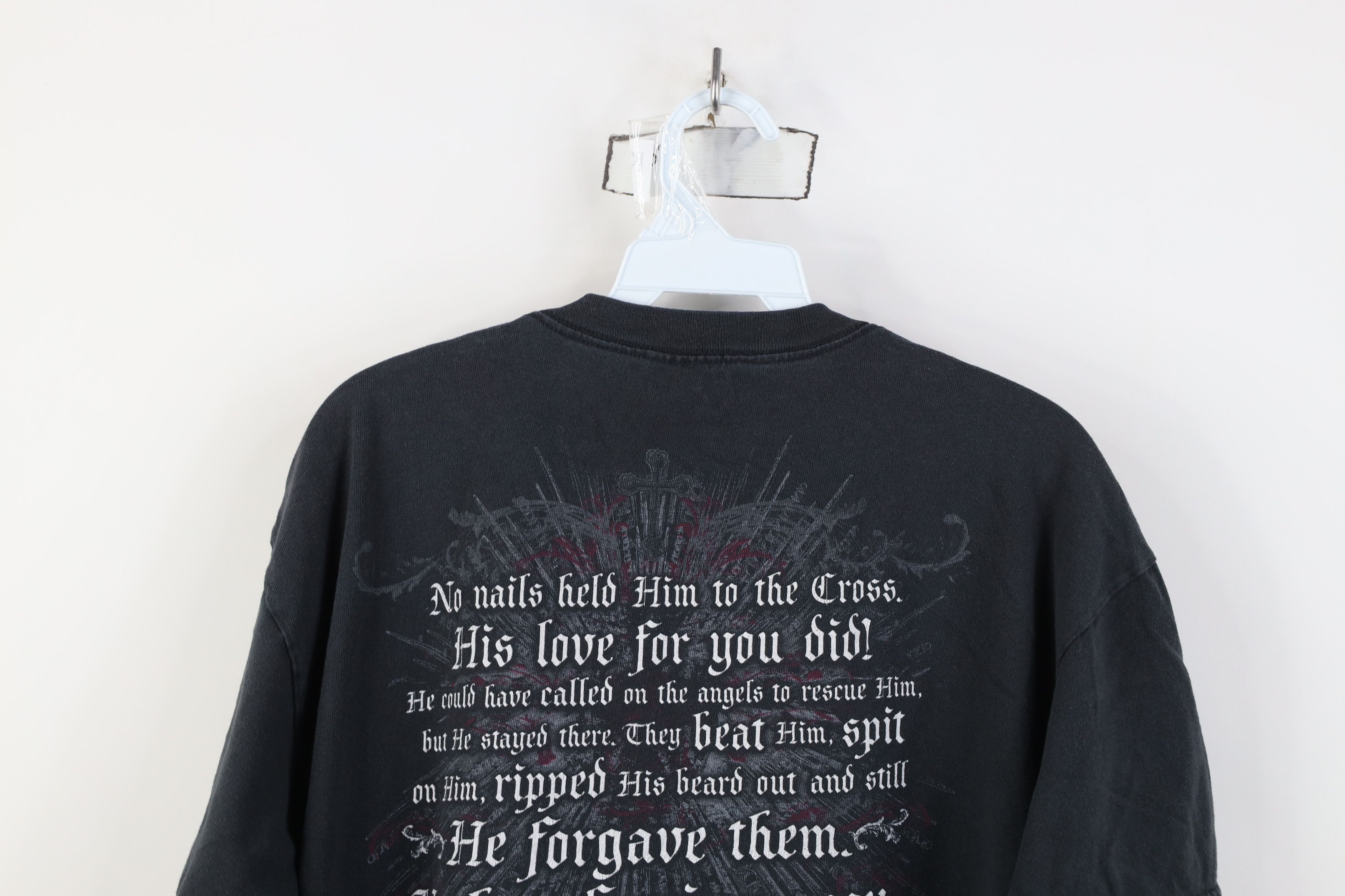 Vintage Vintage Y2K Jesus Christian Cross T-Shirt Black Cotton Size US XL / EU 56 / 4 - 13 Thumbnail